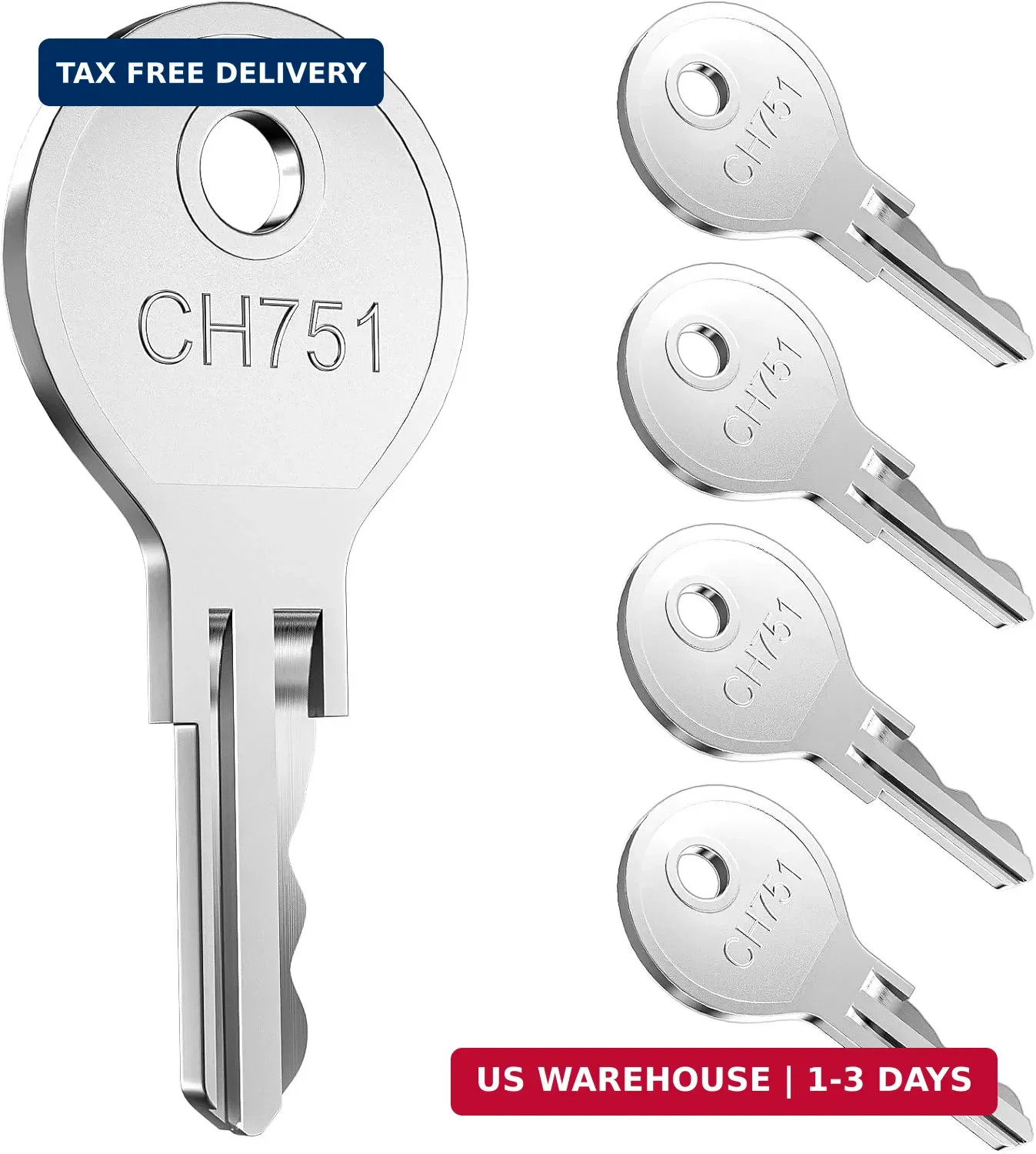 5 Pcs CH751 Key, Siapup Universal CH751 Replacement Keys, RV Keys for RV Campers