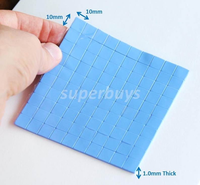 Thermal Pad 100pcs 10mm x 10mm x 1.0mm Silicone Sheet Computer Chip HeatSink GPU