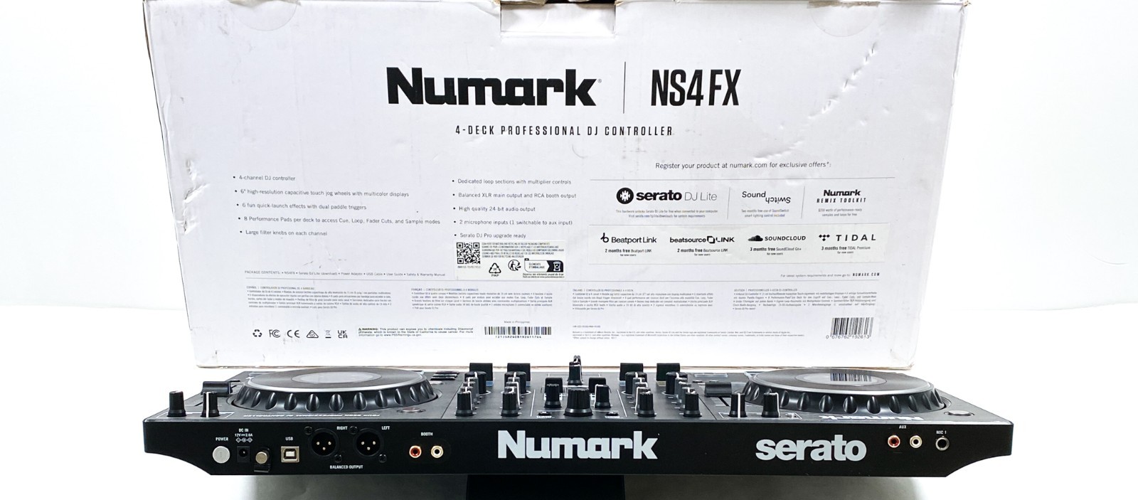 SEE VIDEO Numark NS4FX Quad Deck DJ Controller, Serato, Mixer, Loop/Sampler, EQ