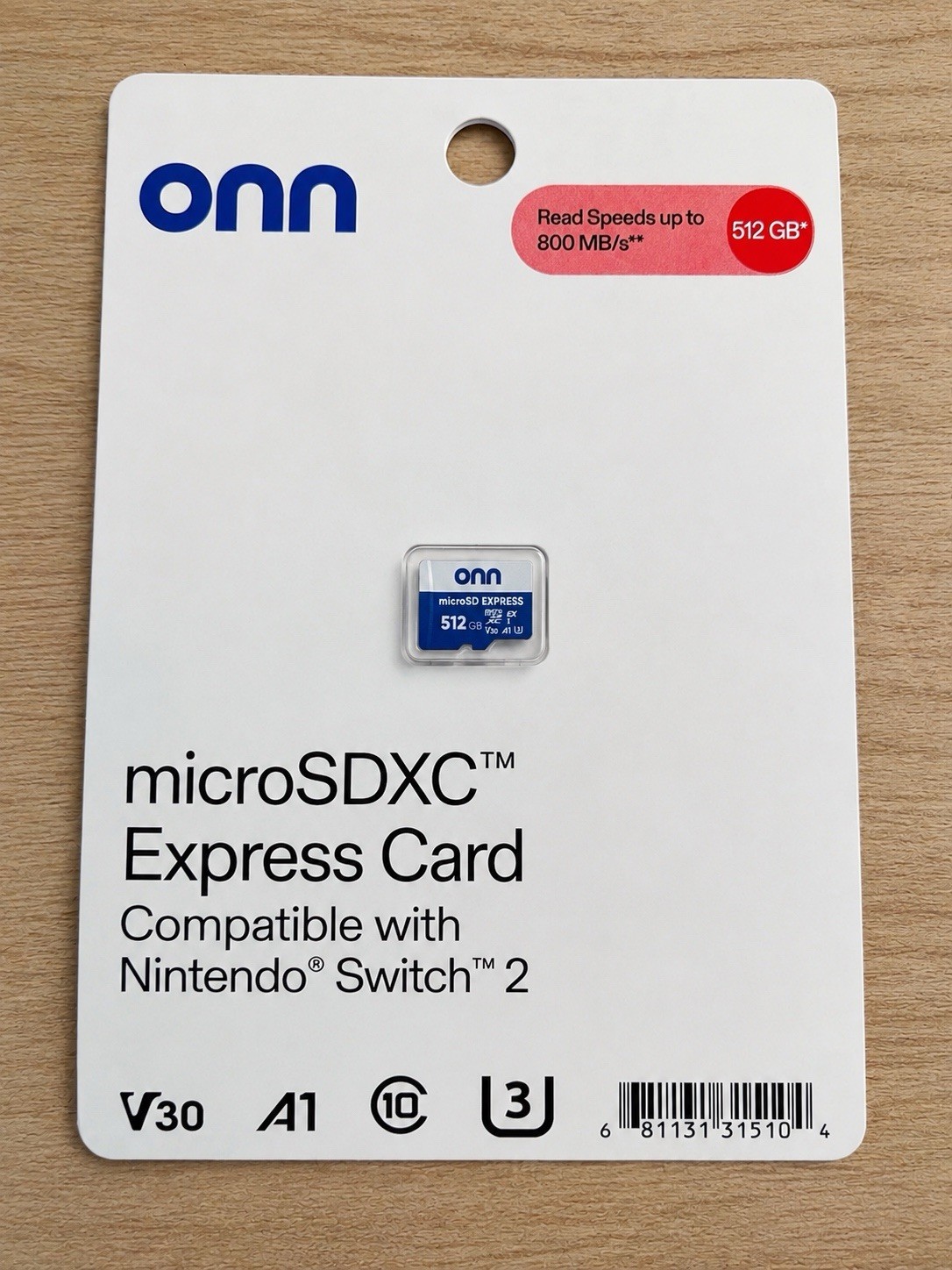 ONN 512GB microSD Express Card for Nintendo Switch 2 Up to 800MB/s NEW