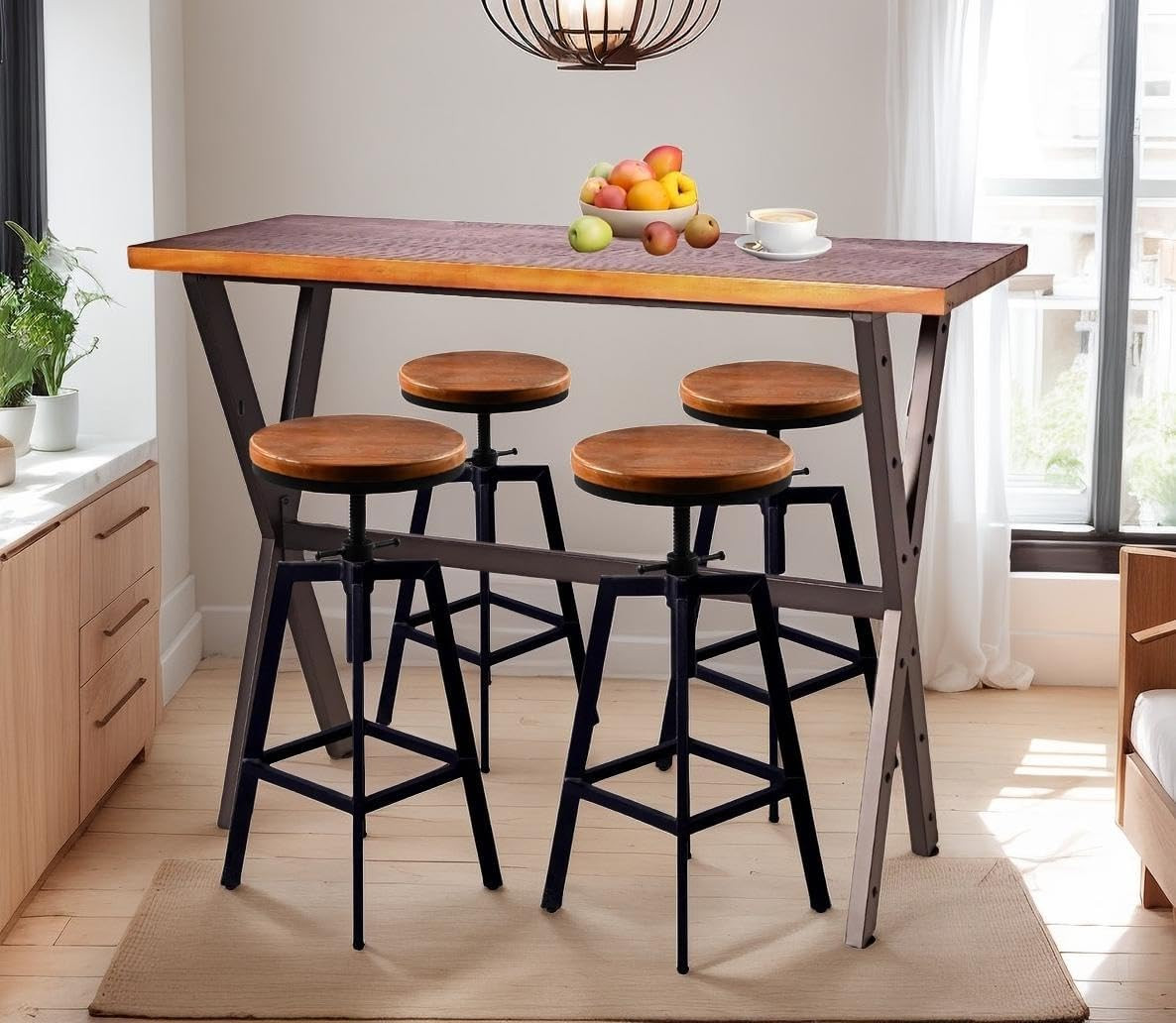 Industrial Console Table, 41.3" High Bar Table for Kitchen, Living Room, Coffee