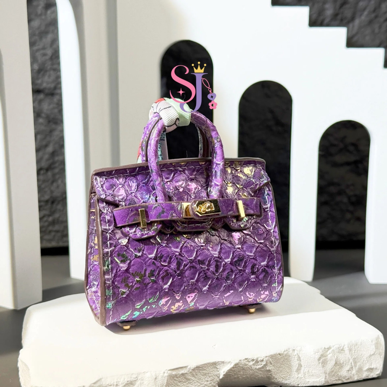 3D Snakeskin Bag charm｜Mini Bag Charm for Earphones｜Earphone Case
