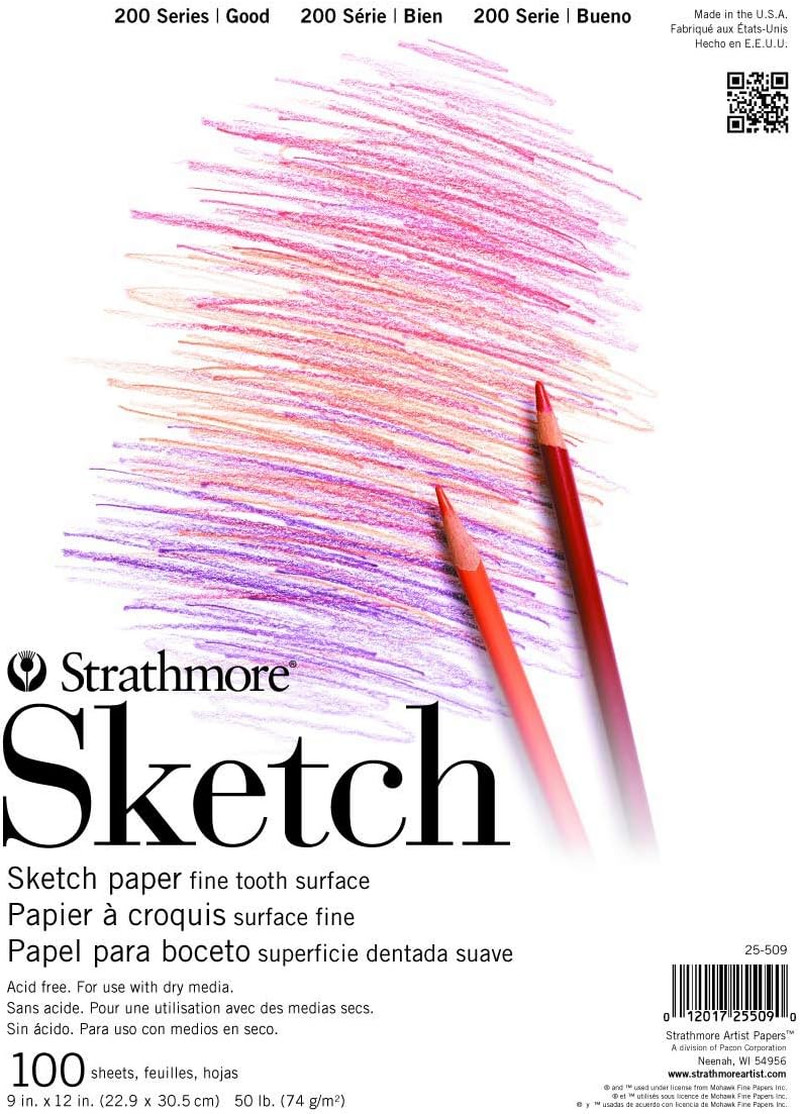 200 Series Sketch Pad, 9X12 Inch, 100 Sheets, Tape Bound - Artist Sketchbook for
