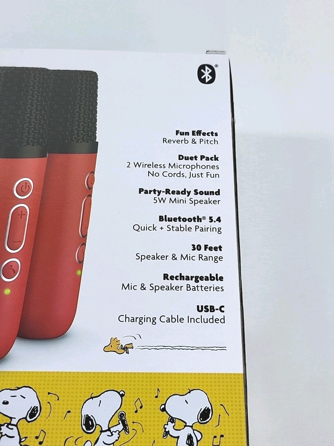 Peanuts New Snoopy Wireless Speaker & Karaoke Microphone Red/Black Set