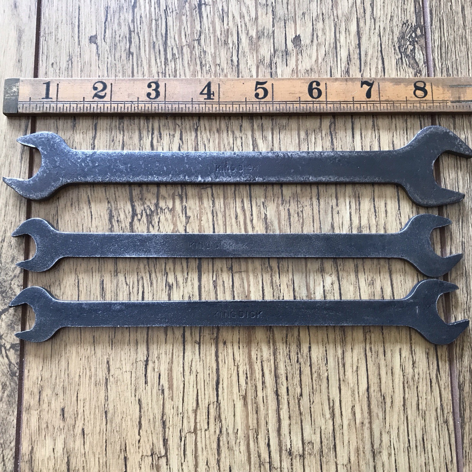 3 Vintage King Dick Flat Plate Spanner’s. AF sizes.