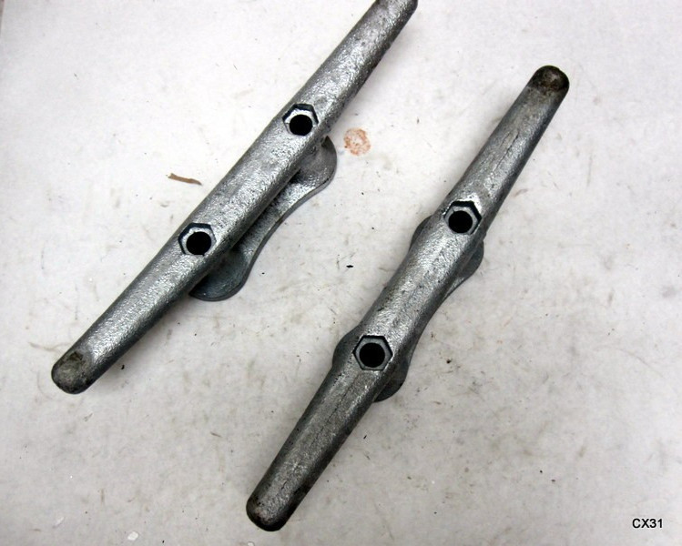 Pair of 14" Galvanized Dock Cleat Galvanized Steel 20791943