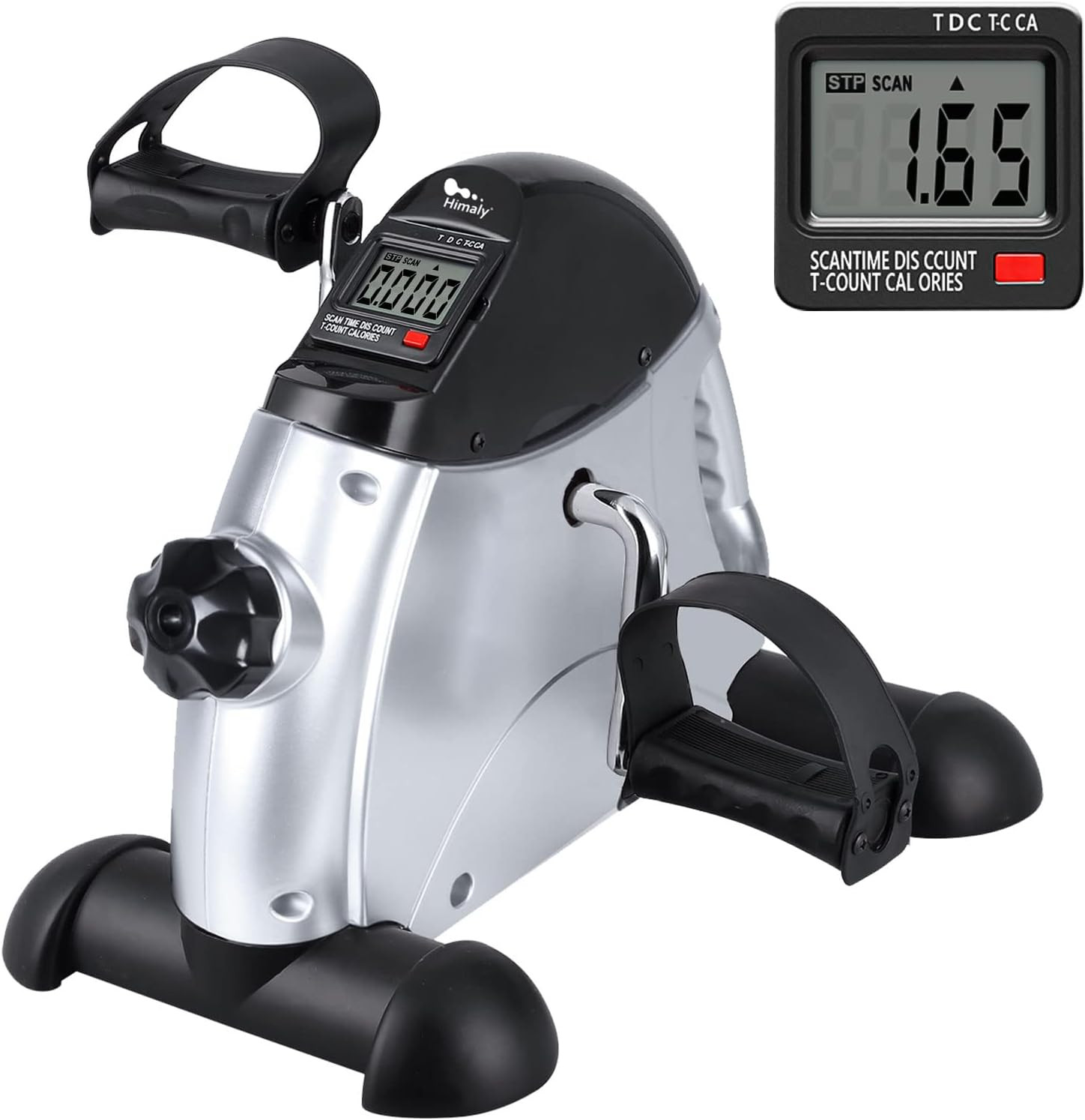 Mini Exercise Bike, himaly Under Desk Bike Pedal Exerciser Portable Foot Cycle A