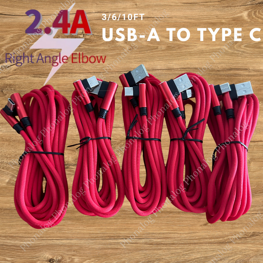 3/6/10Ft 90 Degree Right Angle Charger Cable For iPhone 15 16 17 Charging Cord