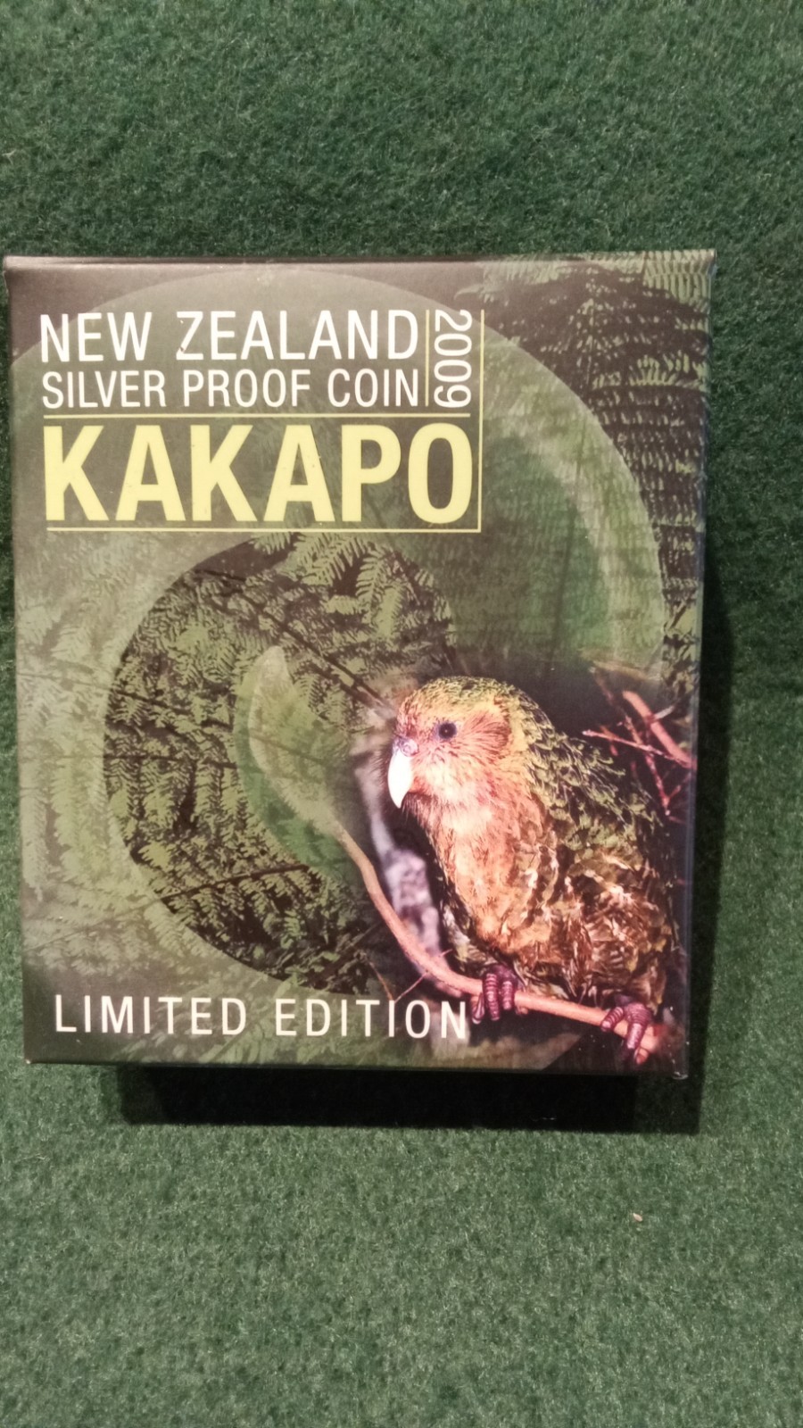 2009 $5 Silver Proof Kakapo New Zealand Coin, Hard to Find