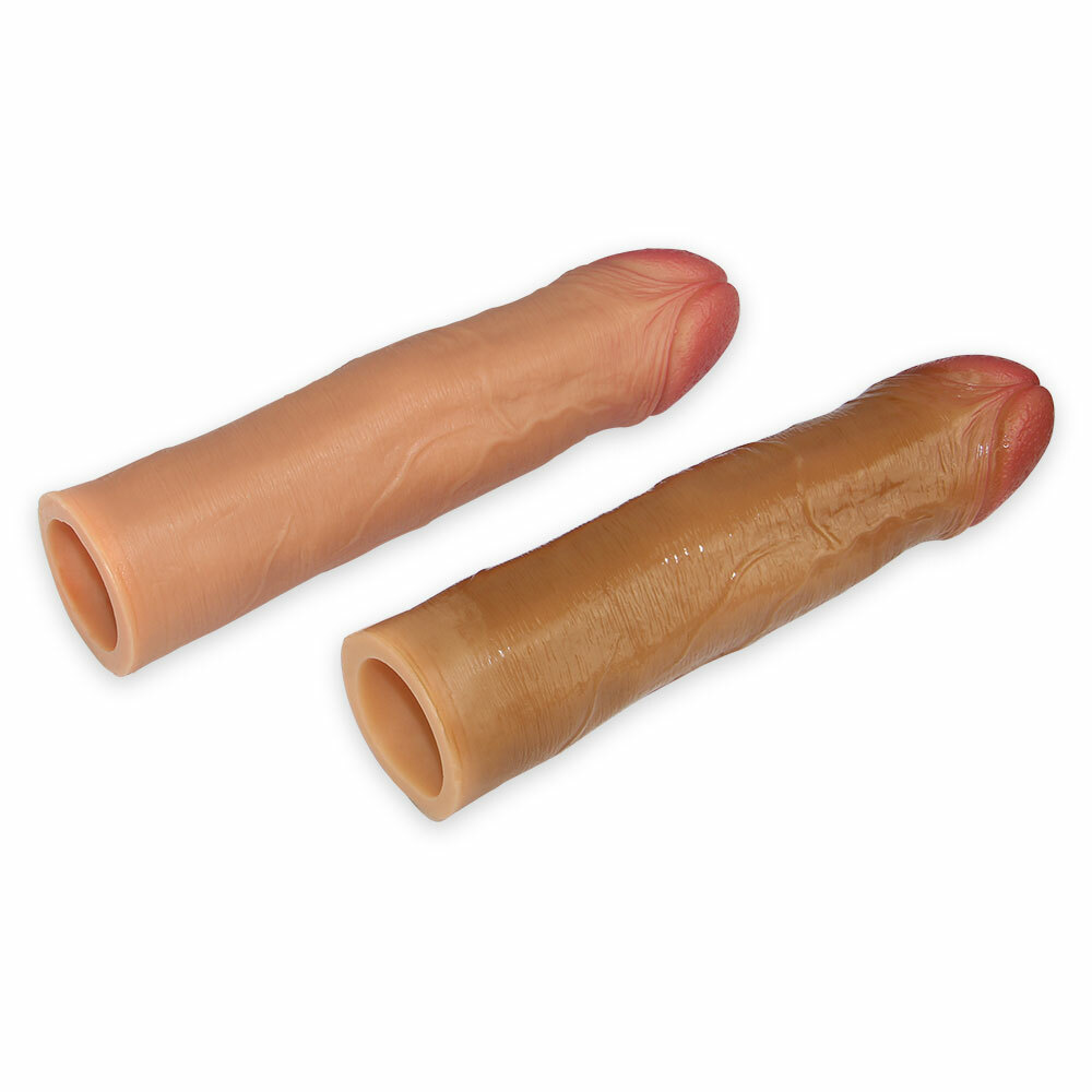Penis Extender Sleeve Reusable Condom Soft Silicone adds Length & Girth to Penis