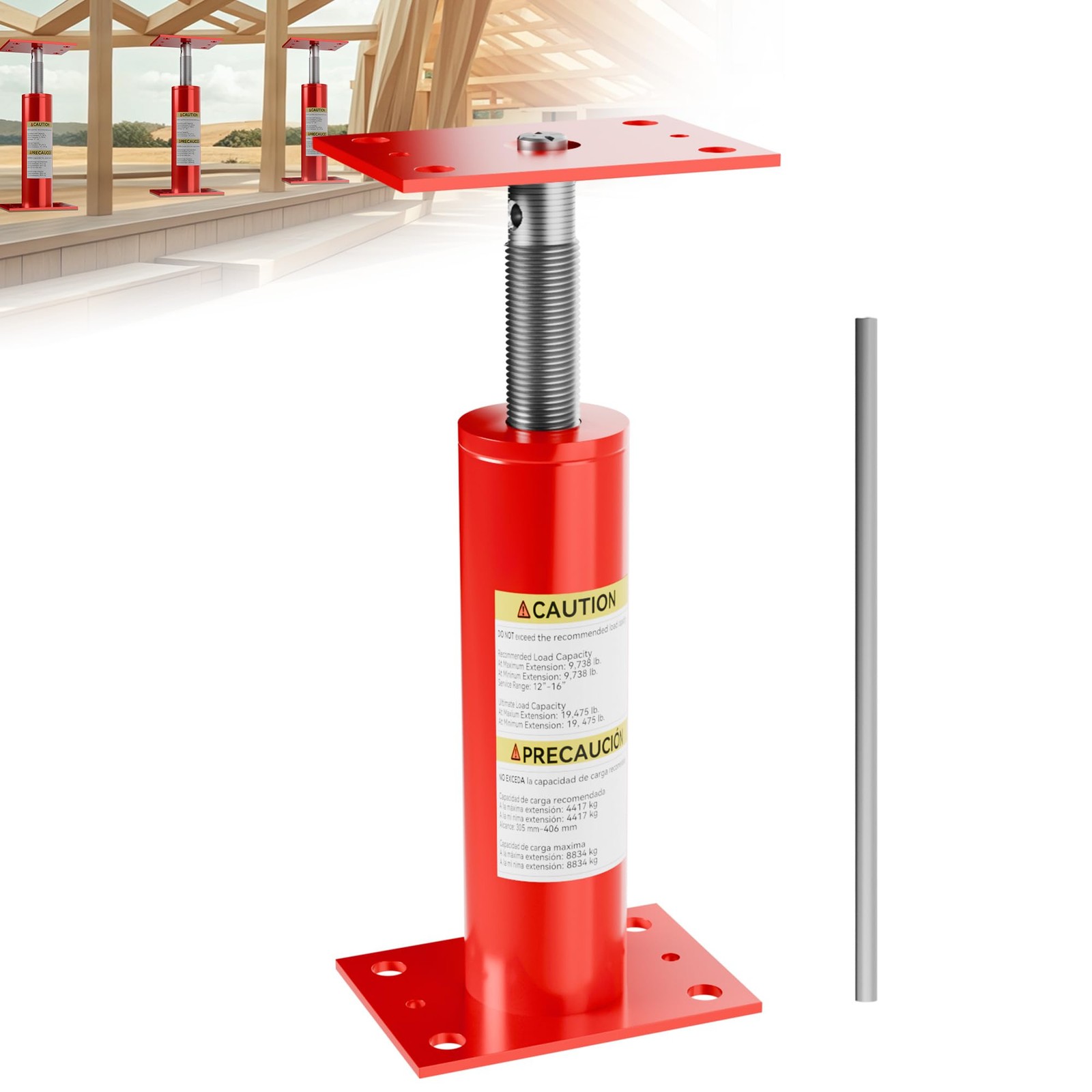 1 Pack Basement Floor Jack, Heavy Duty Adjustable Jack Post Basement Floor Ho...