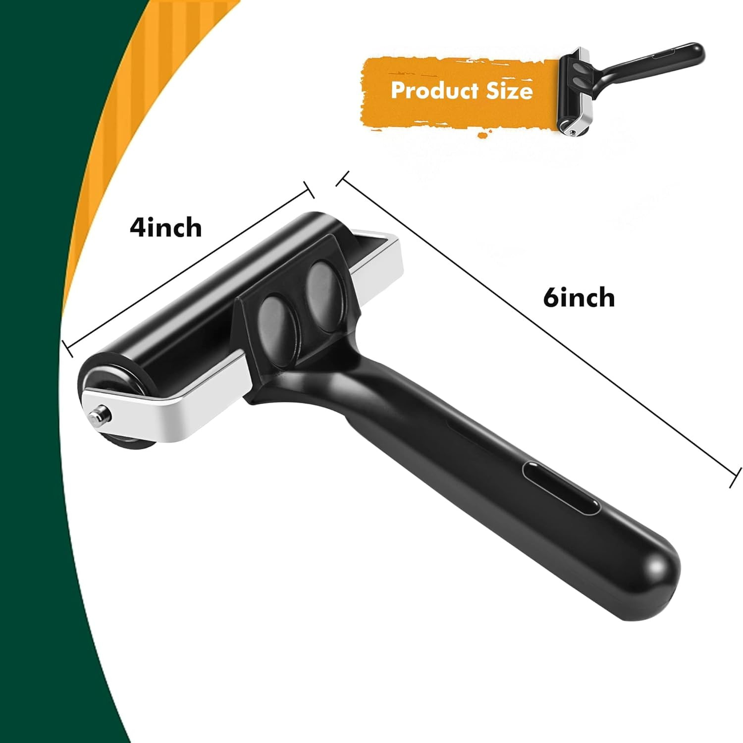 4 Inch Rubber Roller Brayer Rollers for Crafting, Hard Rubber Rollers