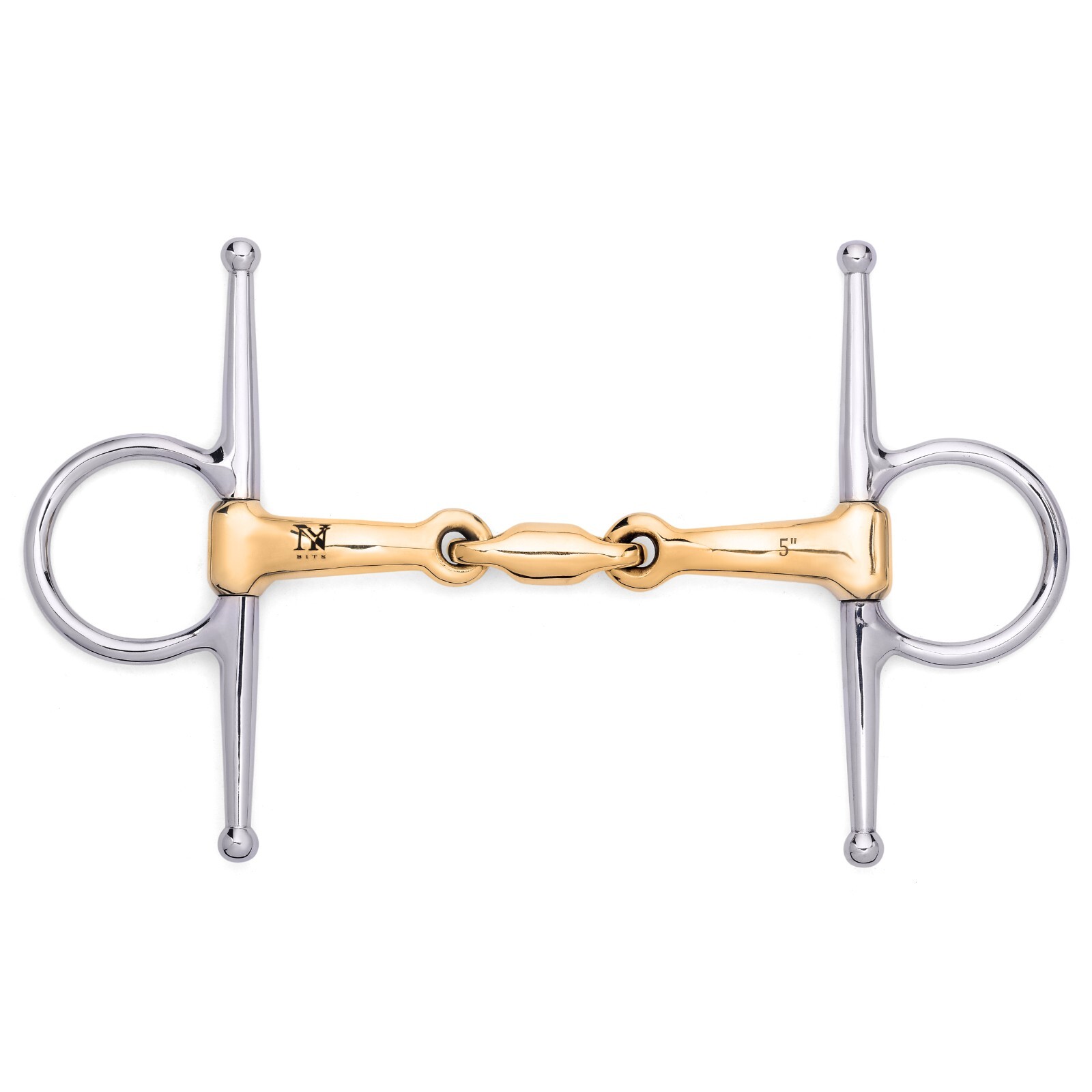 NY TACK 5" Full Cheek German Silver Snaffle Jointed Lozenge Snaffle Horse Bit
