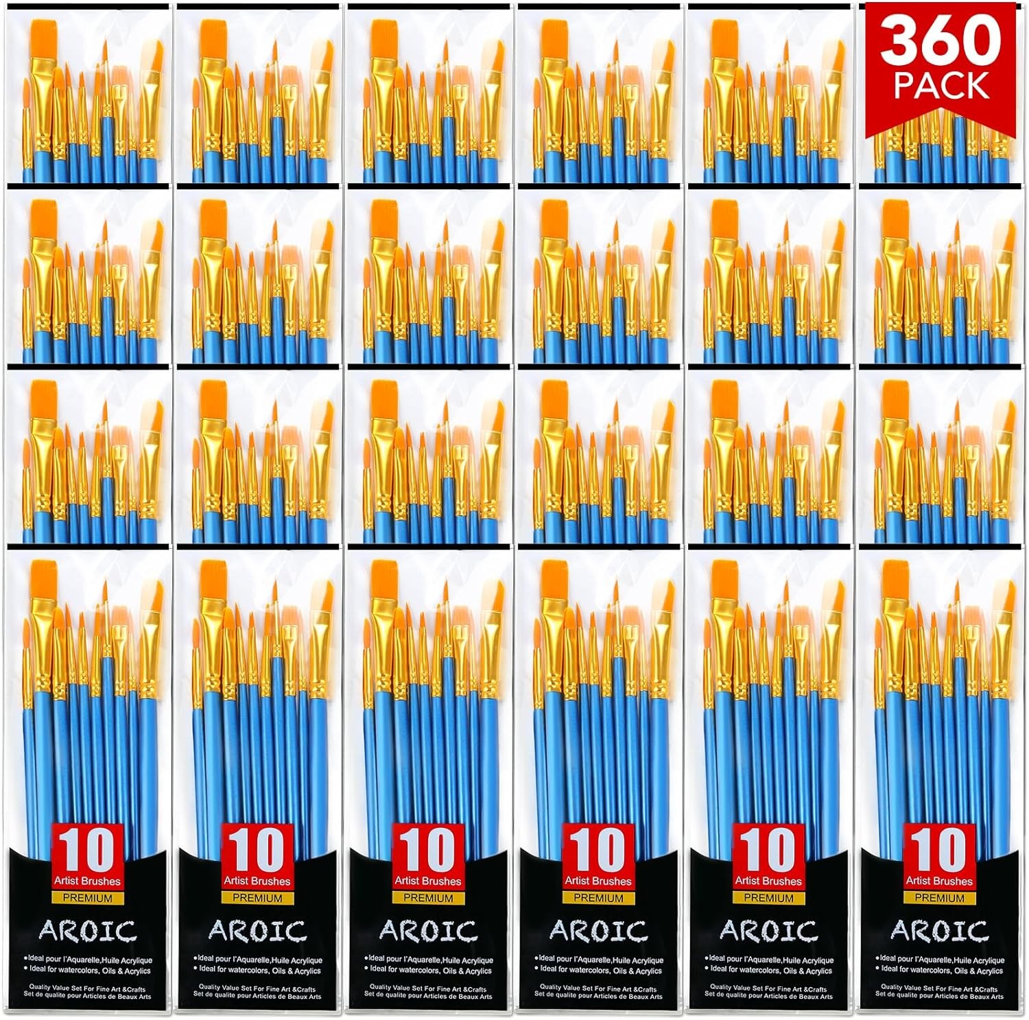 Acrylic Paint Brush Set, / Nylon Hair Paint Brushes, for Oil