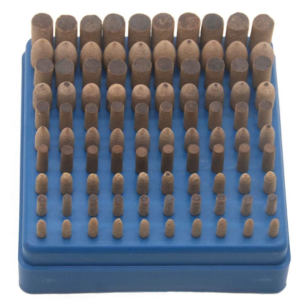 100pcs 1/8 Inch Shank (3mm) Cowhide Grinding Mandrel Mounted Grinding Polishi...