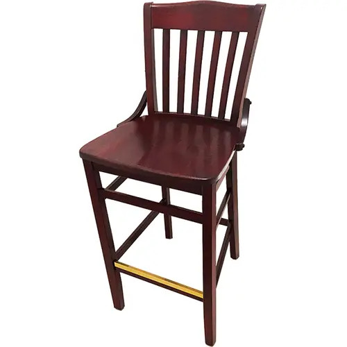 Schoolhouse Back Solid Wood Bar Stool w/ Mahogany Finish