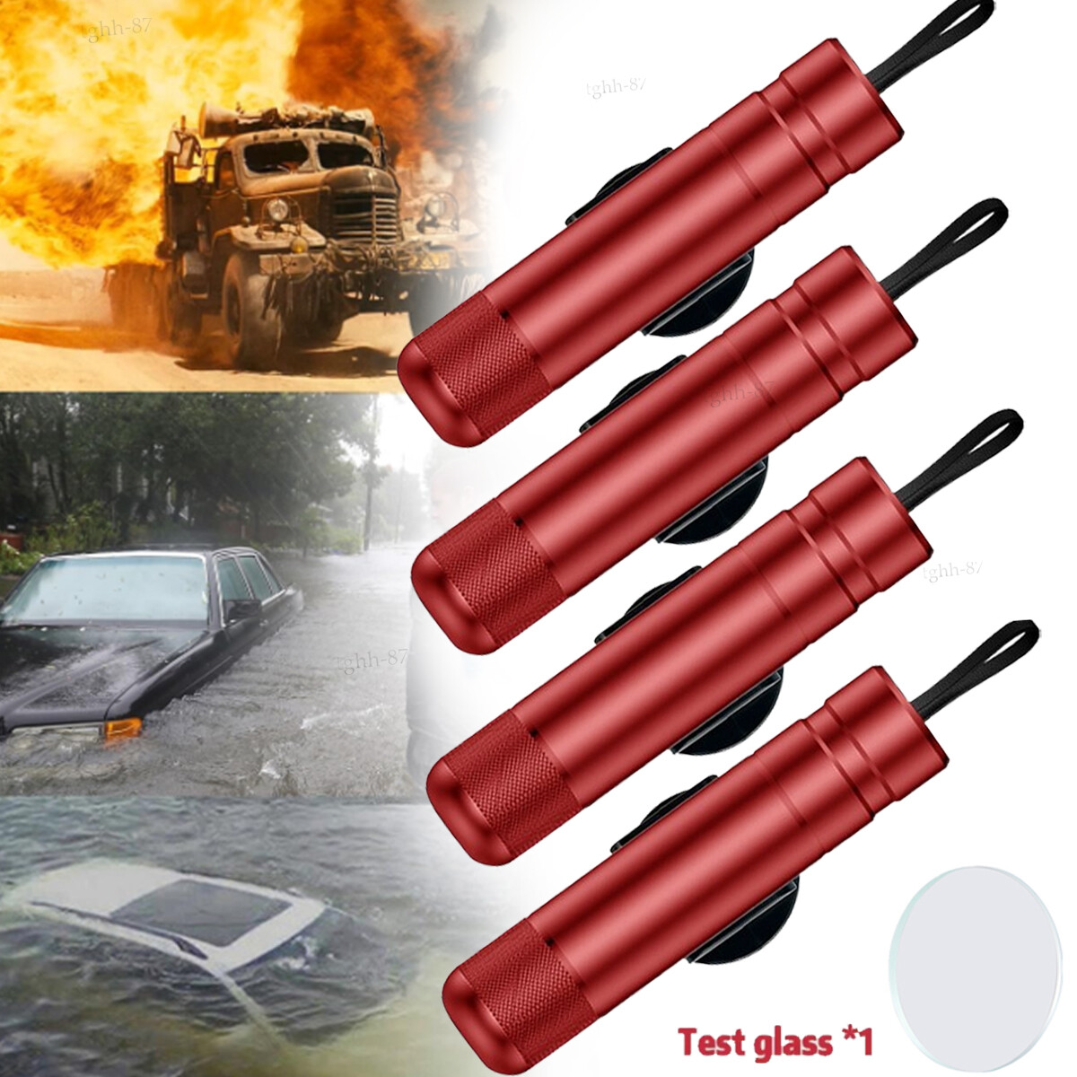 2/4Pcs Safe Hammer Window Glass Breaker Car Safety Hammer Seat Belt Cutter Car