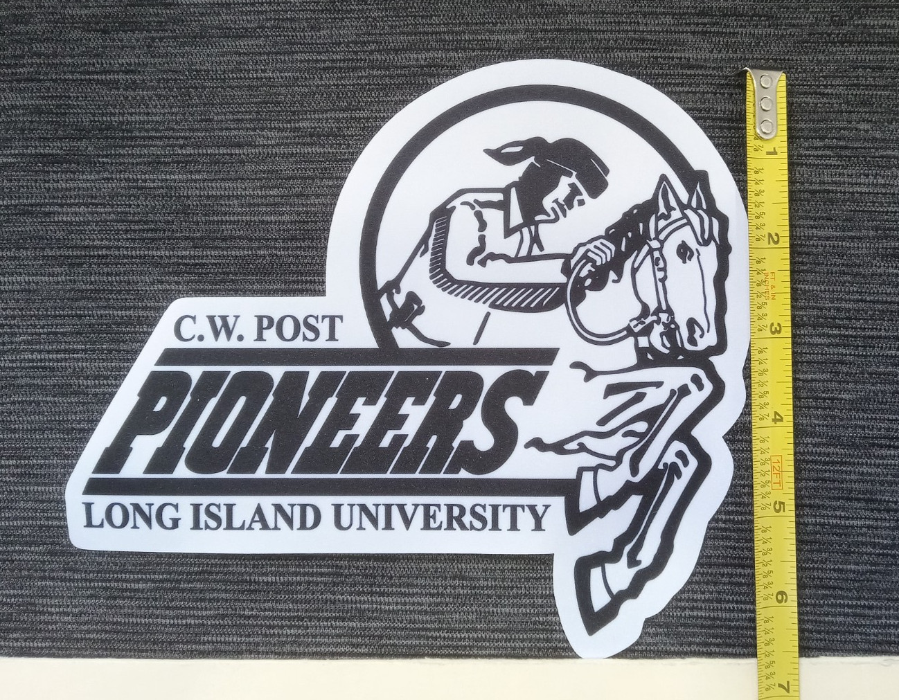 8-Inch Twill Jersey Jacket Sweater Patch -- LIU Pioneers / CW Post Vintage Logo