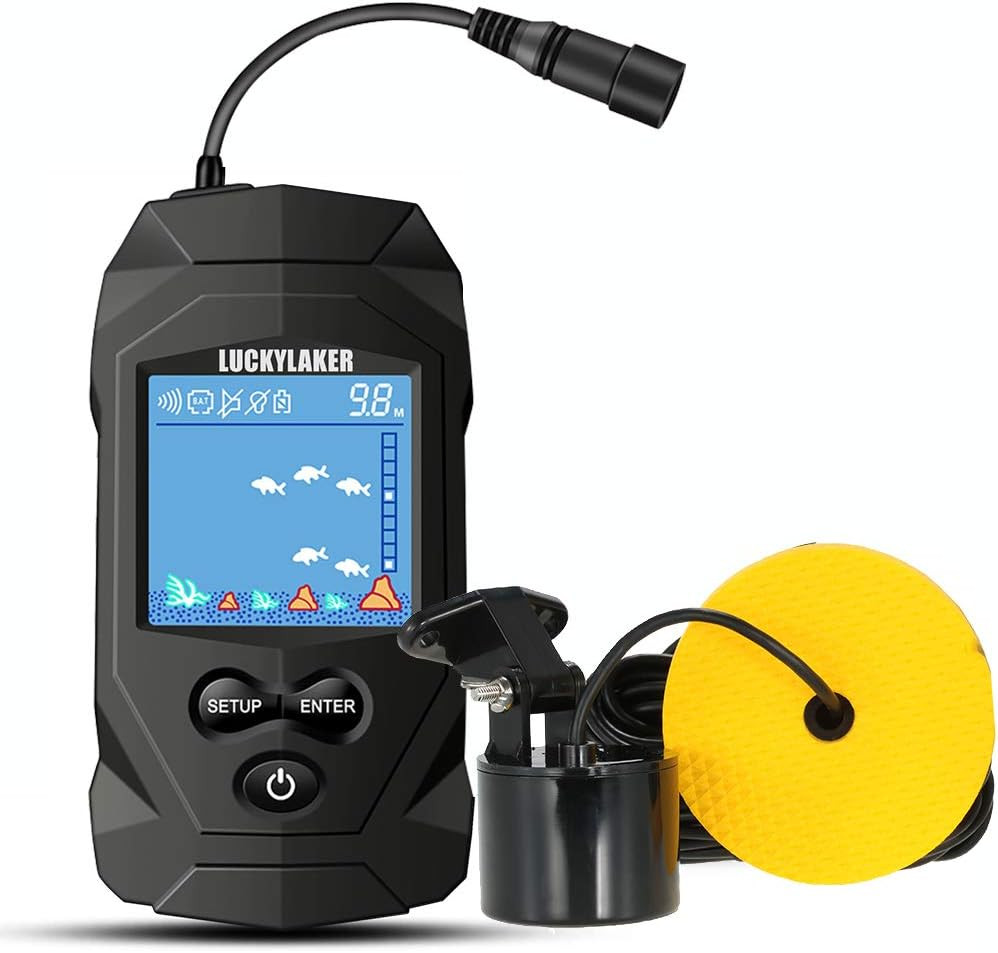 Water Boat Fish Finders Depth Portable Handheld Fish Finder Transducer Wired Ice