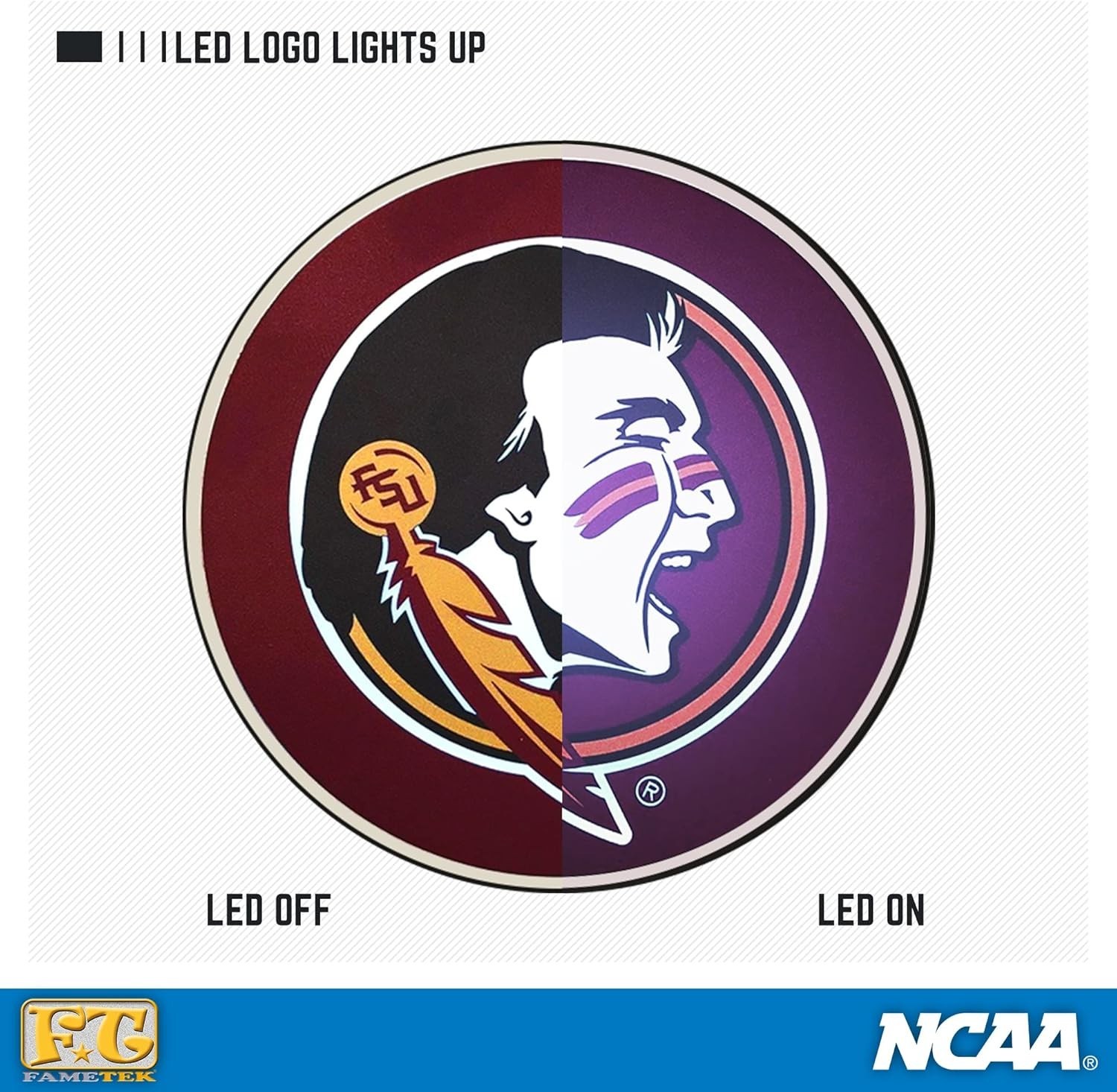 Florida State University Wireless Charger with Illuminated Seminoles Logo