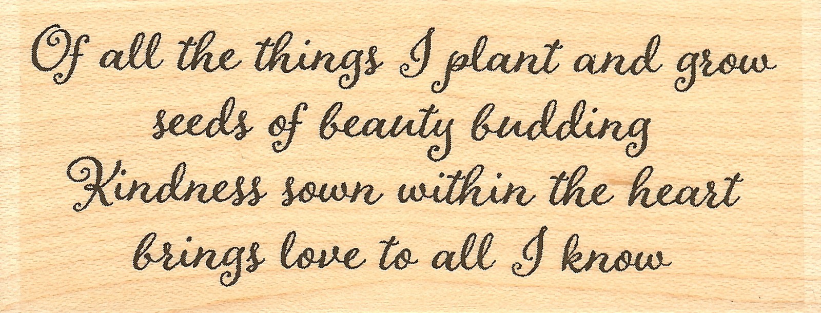 Plant And Grow Text, Wood Mounted Rubber Stamp IMPRESSION OBSESSION - NEW, D9985