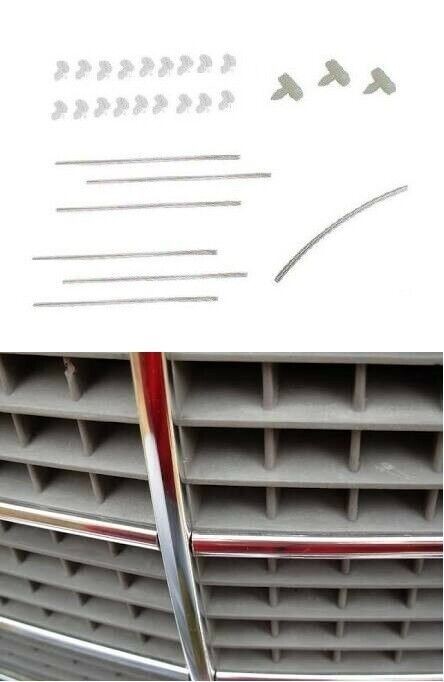 For Mercedes W116 Grille Moulding Trims Set 7PCS with 21 Clips Express Shipping