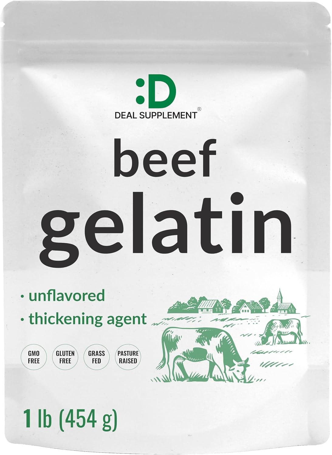 Uavored Beef latin Powder, 1lb – Grass Fed & Pasture Raised Bovine –