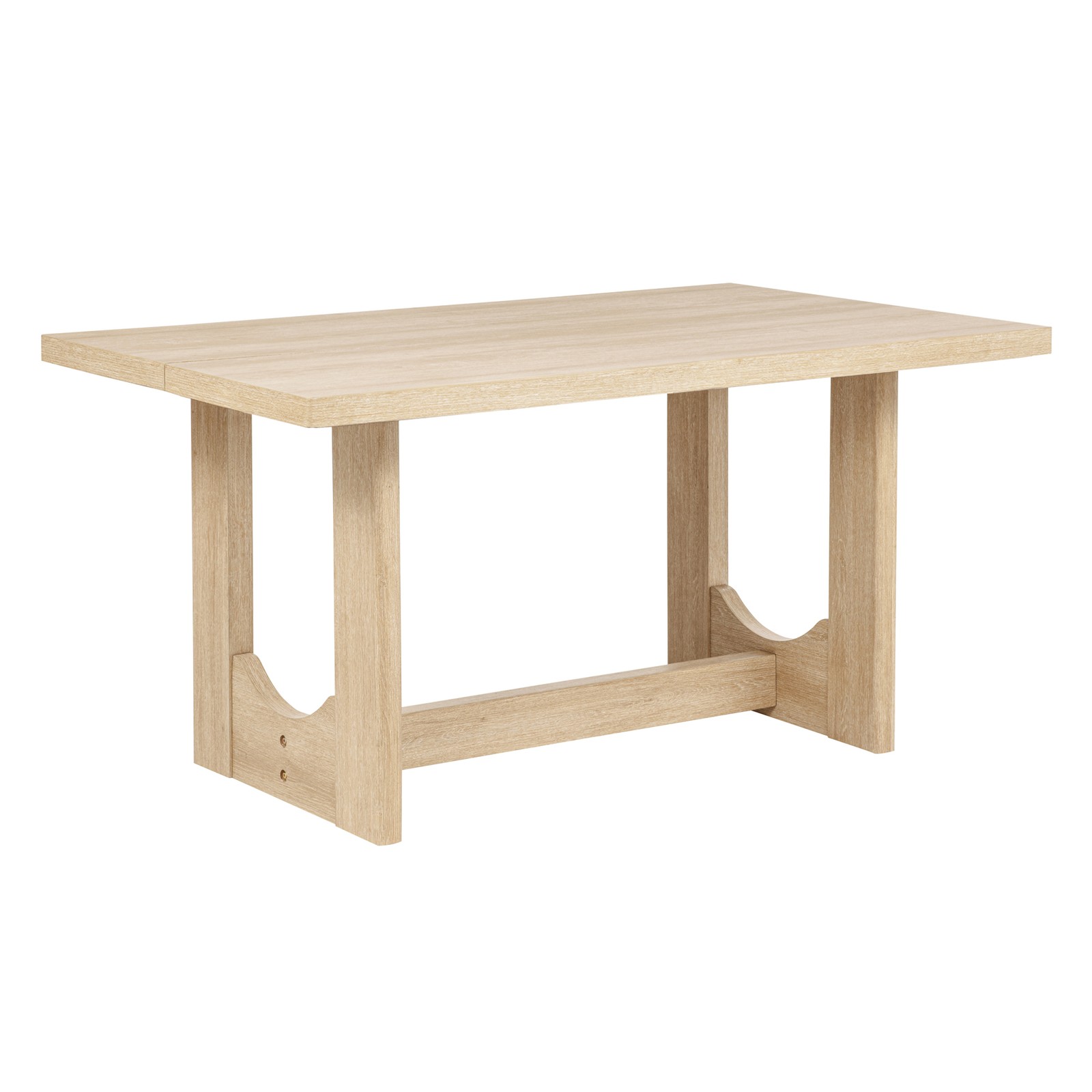 6-Piece Dining Set with Bench & Rectangular Wooden Table & 4 Upholstered Chair