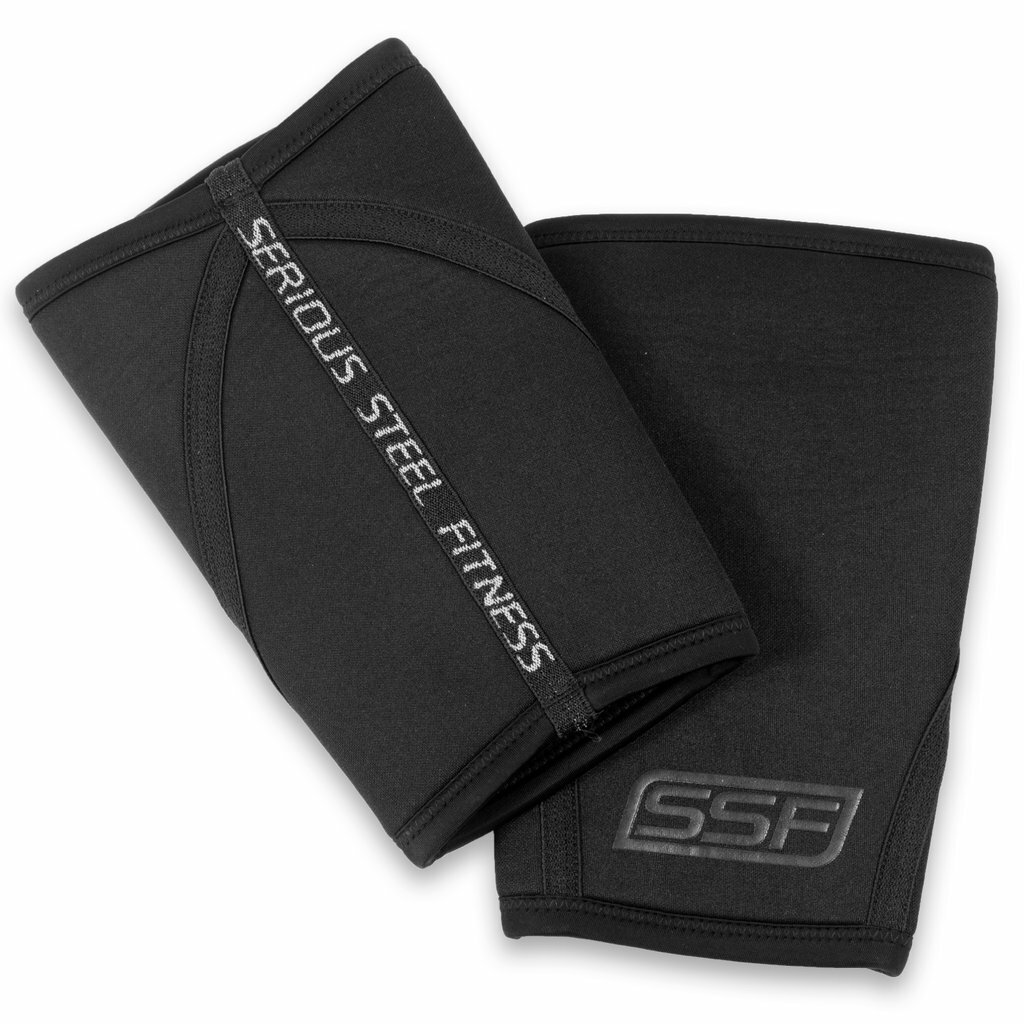 Serious Steel Fitness Powerlifting Knee Sleeves (7mm) Premium Knee Sleeves