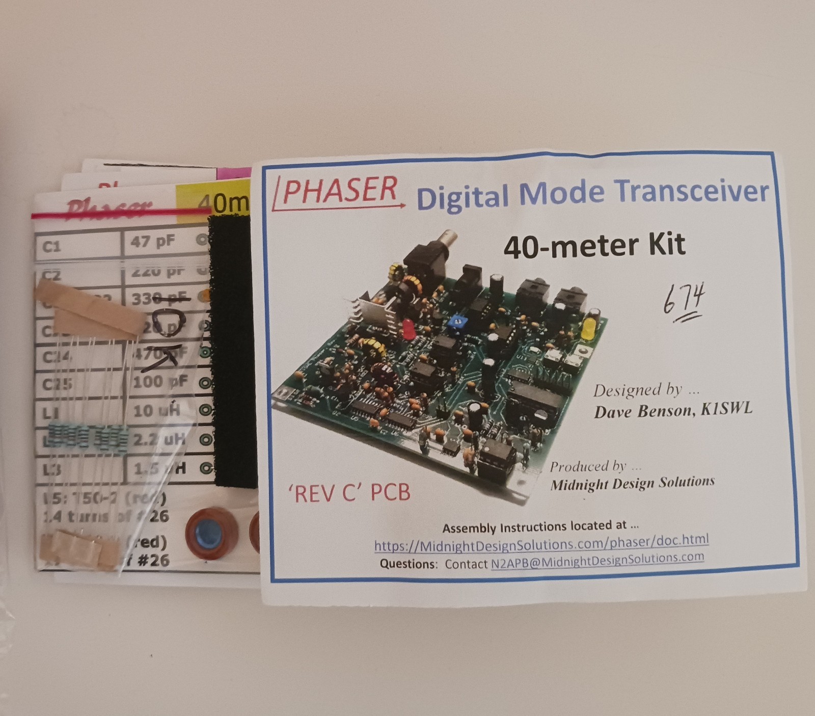 Midnight Design Solutions Phaser 40 meter QRP Digital Mode Transceiver Kit