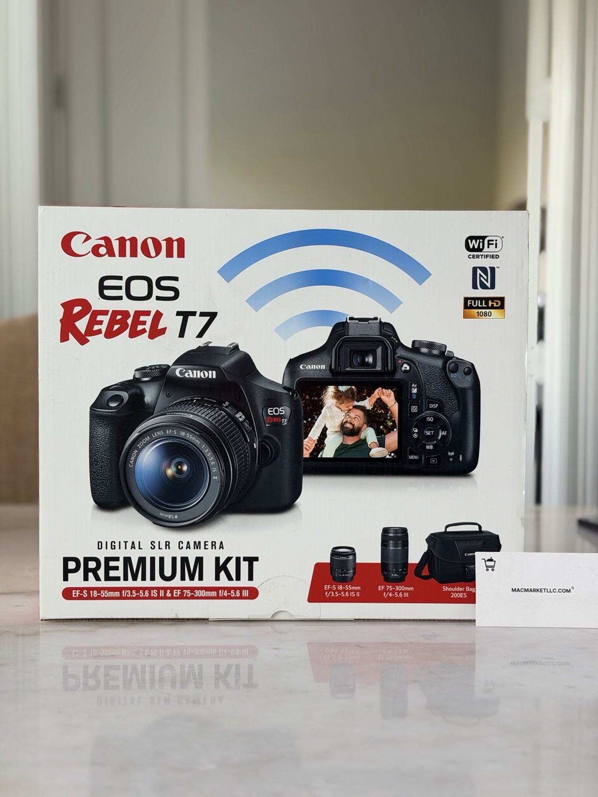 NEW! Canon EOS Rebel T7 DSLR Camera Premium Kit EF-S 18-55mm and EF 75-300mm