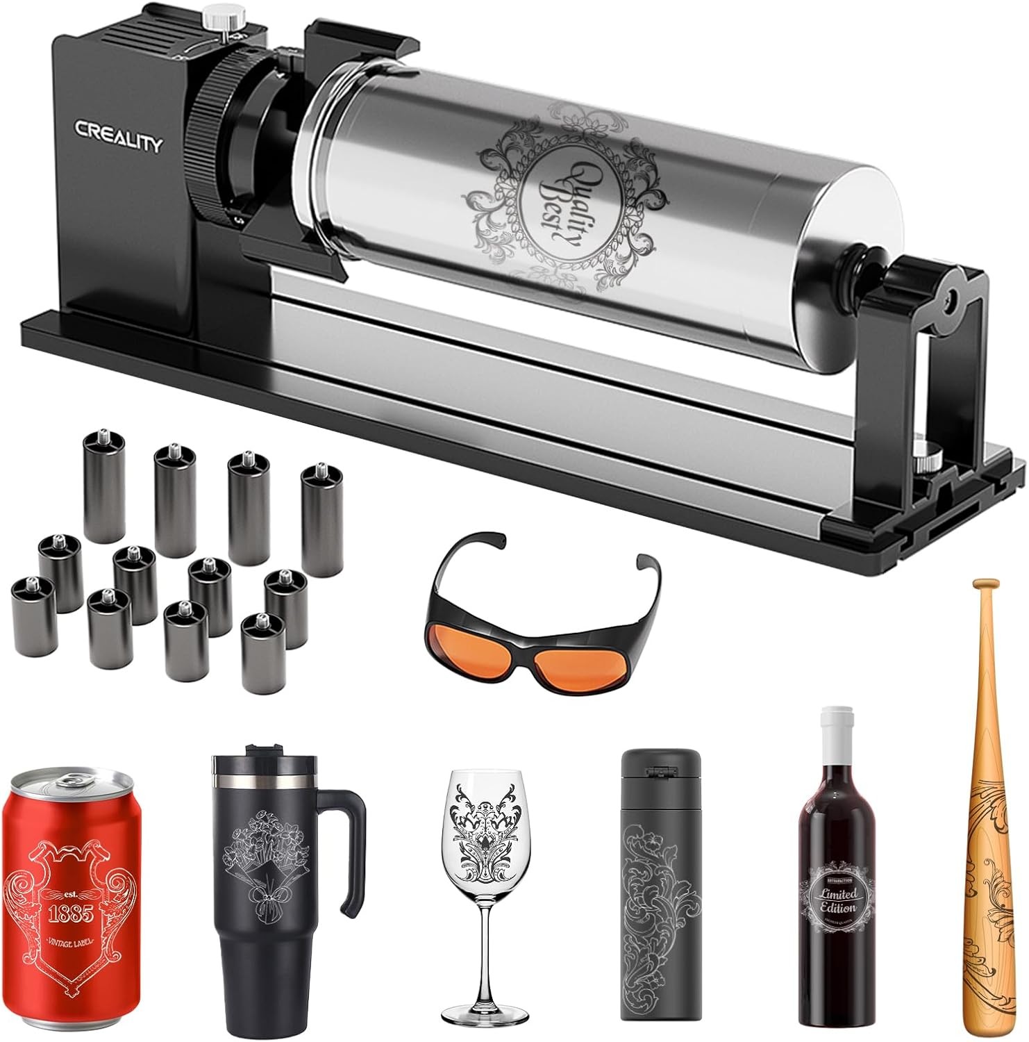 Creality Rotary Roller Pro Chuck Kit, Y-Axis, for Laser Engraver, 3-in-1,