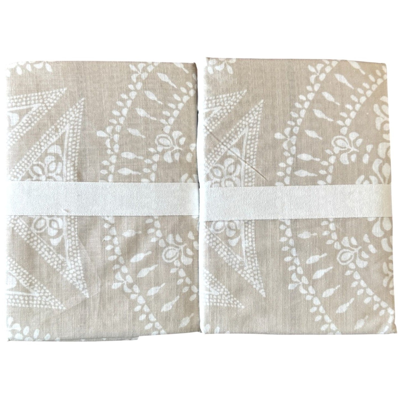 Pottery Barn Dot Medallion Reversible Cotton Standard Sham Pair Sand NEW