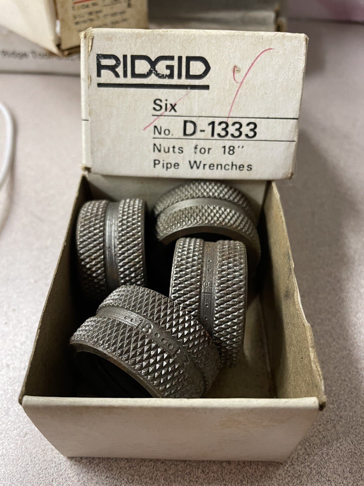 4 RIDGID Nuts  Replacements For 18” D-1333 Wrench NOS USA Nut