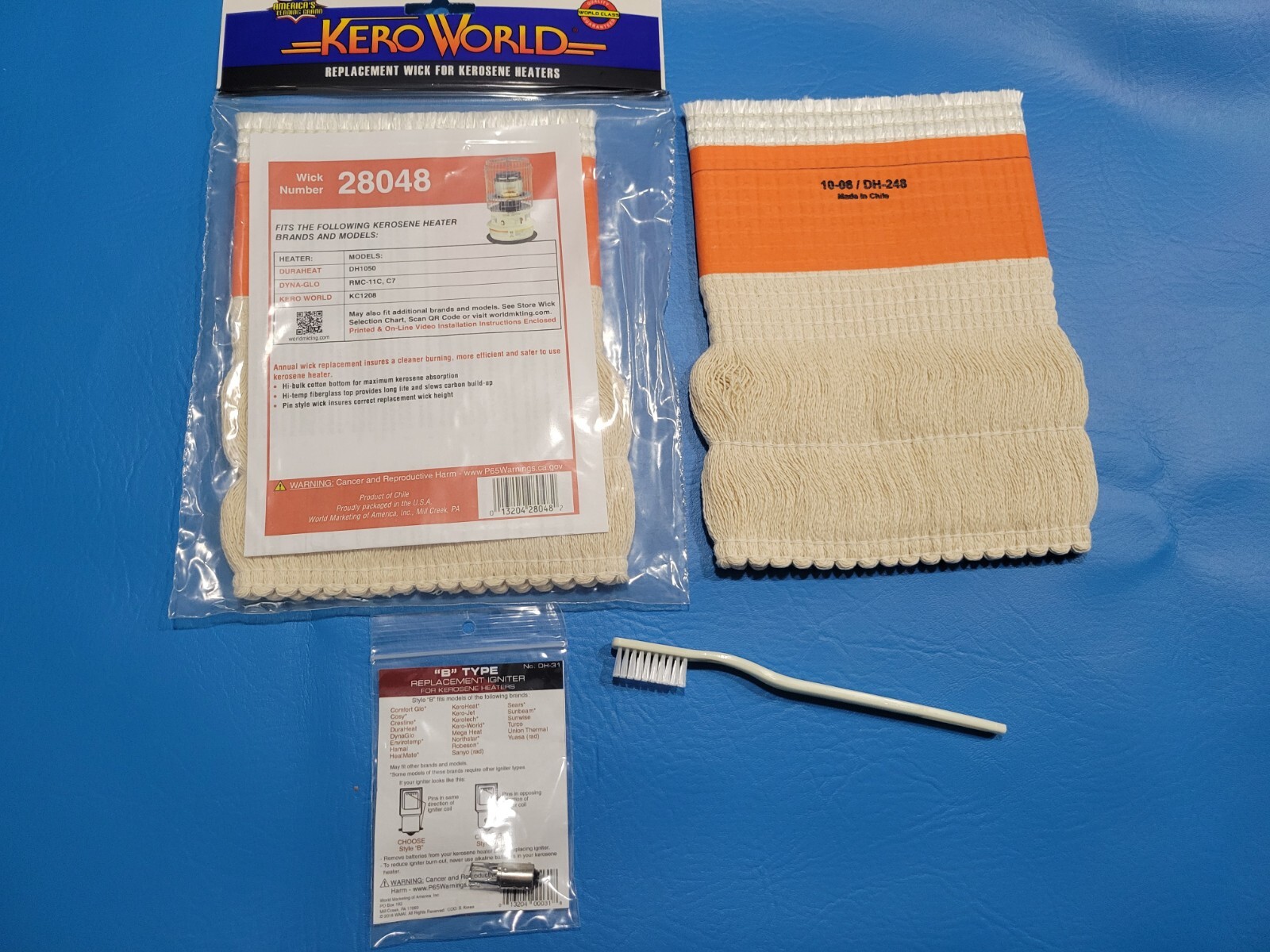 KEROWORLD KC1208 KEROSENE HEATER  *WICK, *IGNITER, *WICK CLEANING BRUSH & *GUIDE