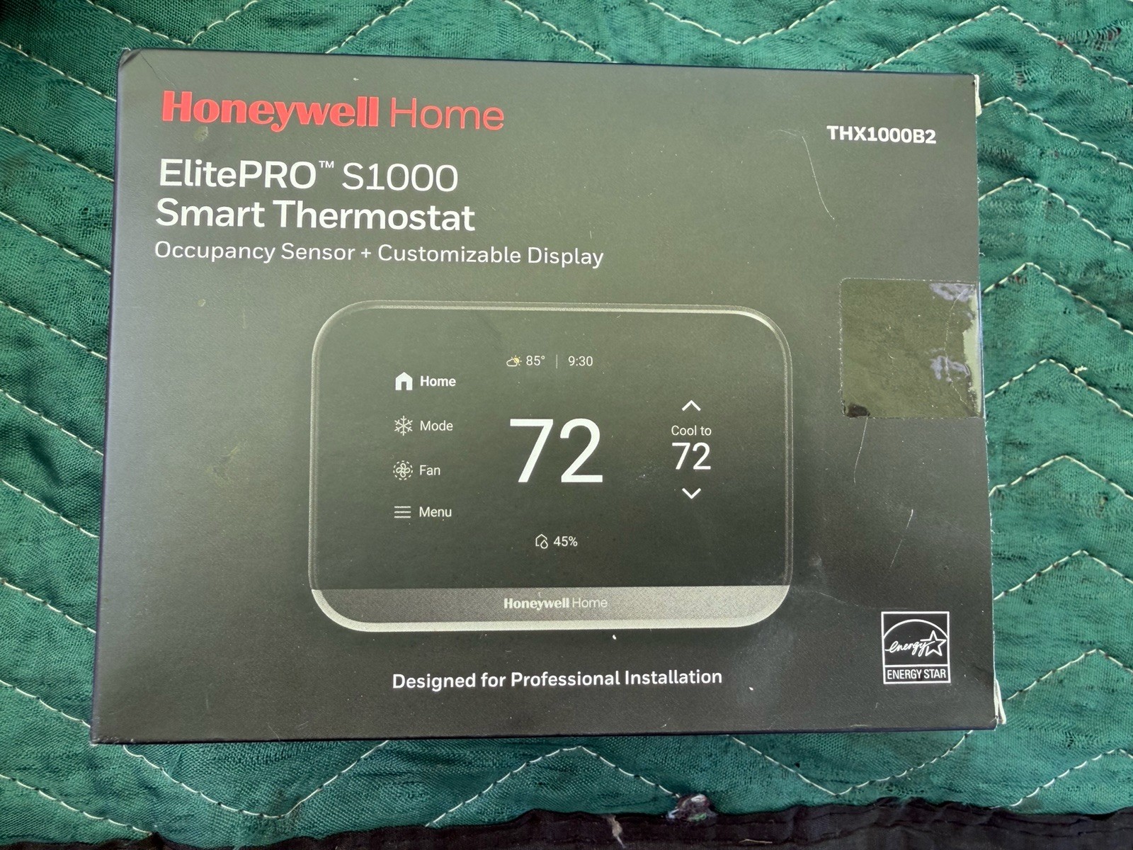Honeywell THX1000B2 ElitePRO S1000 Smart Thermostat, 4.3” Touchscreen In Black (