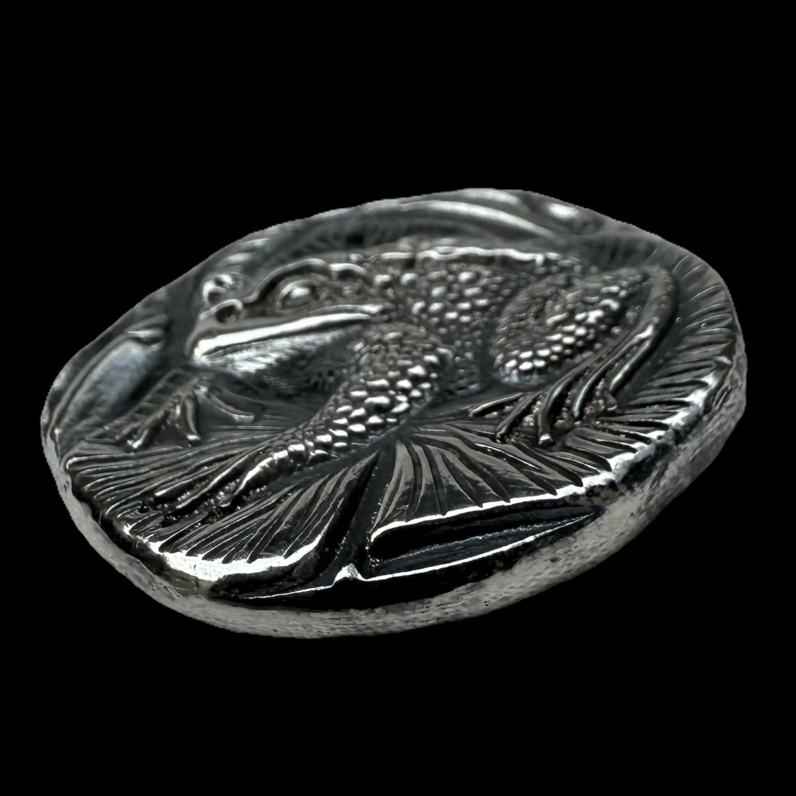 Frog Toad Silver Nugget .5 ozt .999 FS Hand Crafted Saint Bee Silver Art COA New