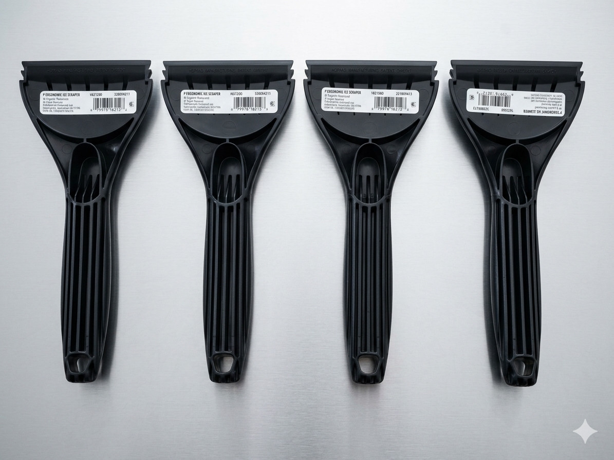 4Pack AUTO DRIVE 9" Windshield Ice Scraper Ripper Ergonomic 4” Wide Blade Bundle