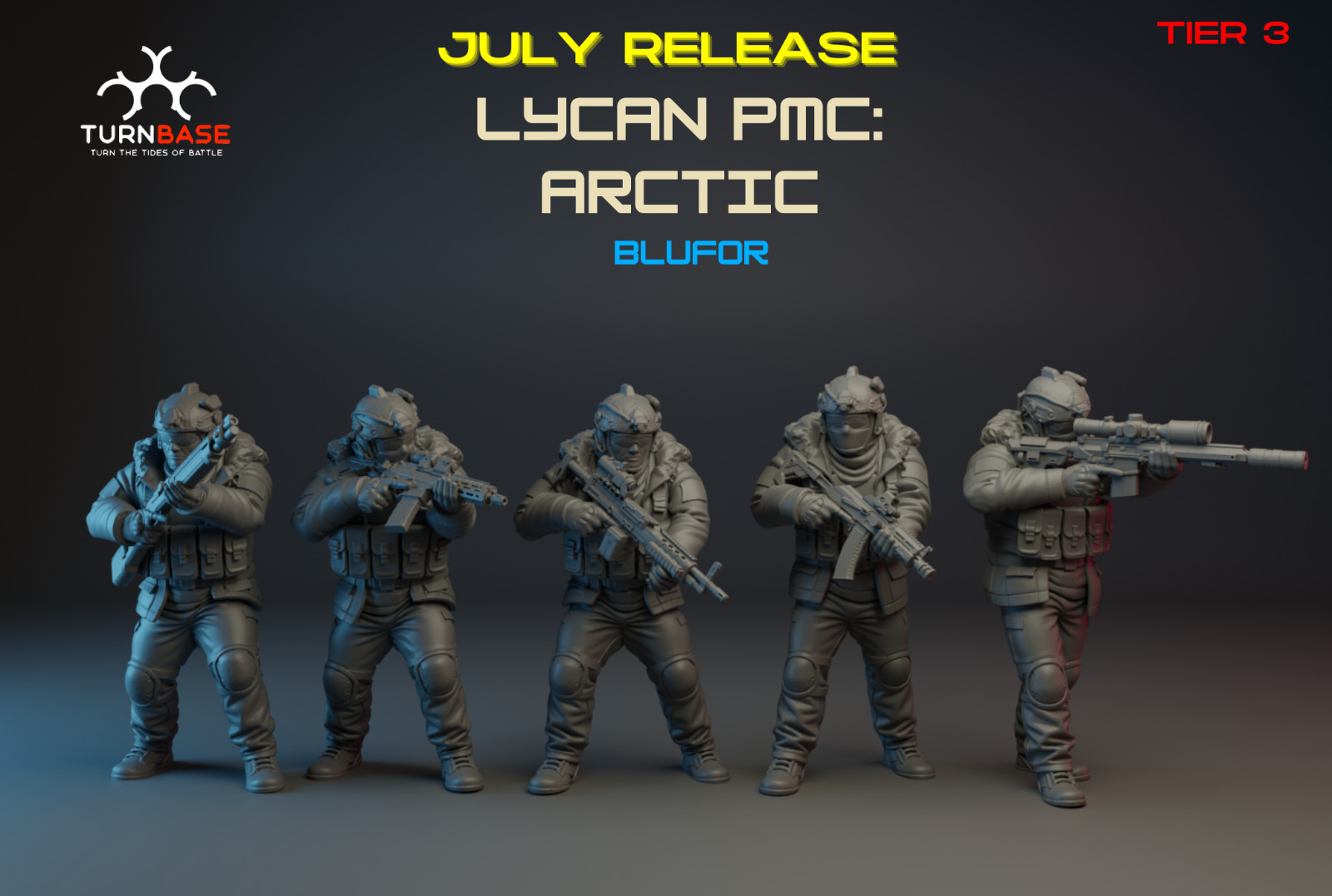 Turnbase Miniature Modern Lycan PMC Arctic Uniform Spectre Zona Alfa 15 20 28mm+