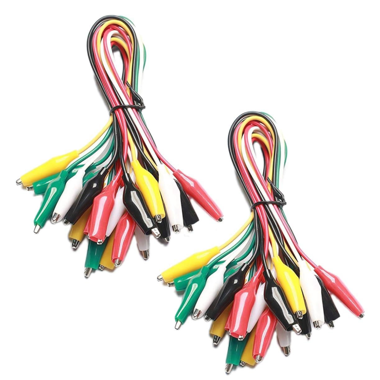 STOBAZA Test Leads Alligator Clips 20 Pcs Test Lead Set Double-Ended Jumper Wire