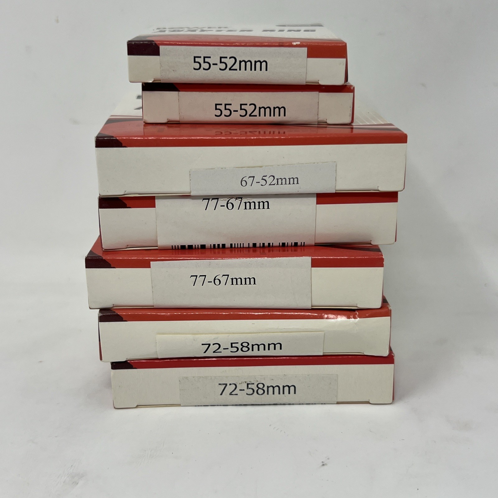 Lot Of 7 Bower Step Up/Down Digital Adapter Ring 55-52mm, 67-52mm, 72-58, 77-67