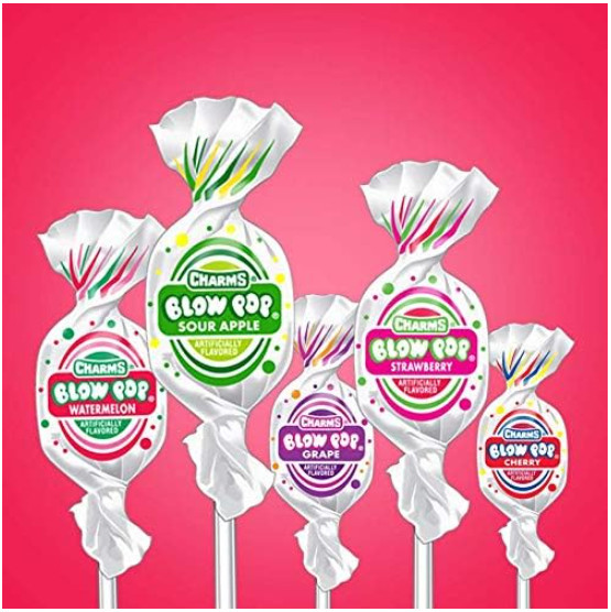 Charms Blow Pops, Assorted Flavors, 100-Count, 4lb 1oz Box