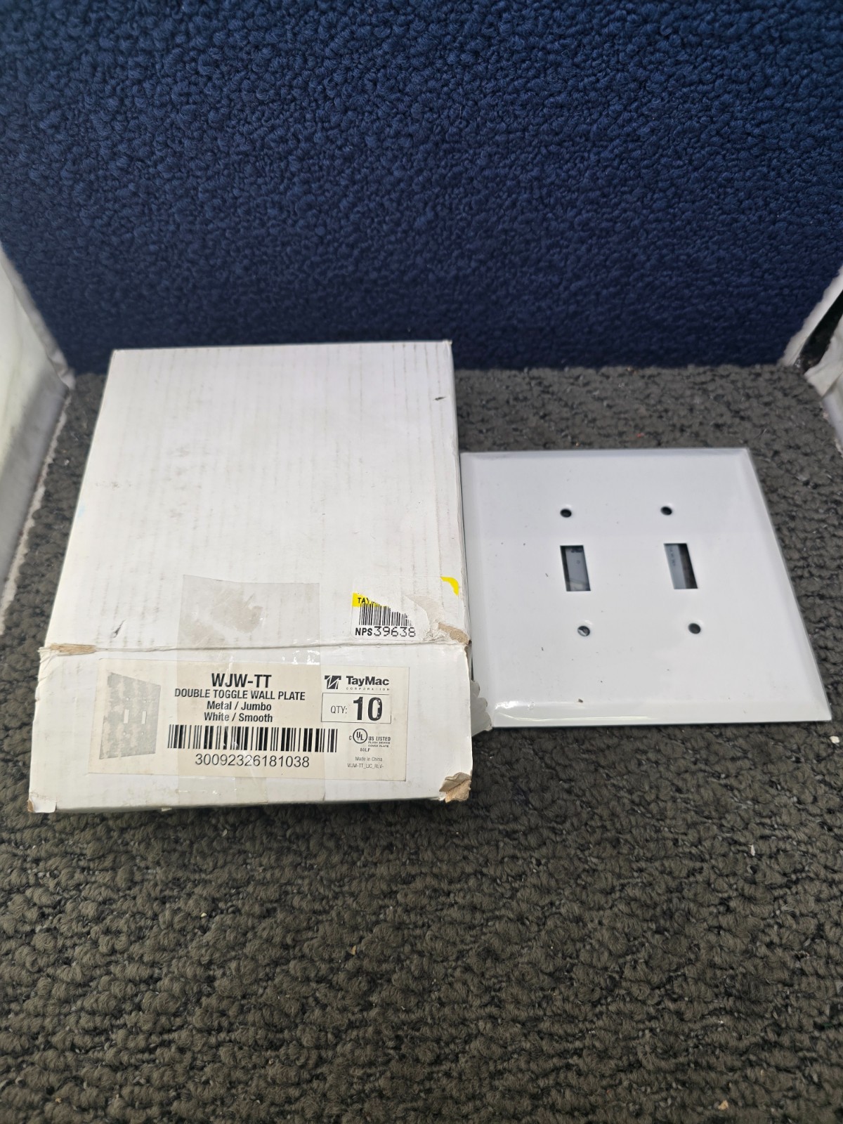 (QTY 10) TayMac WJW-TT: Jumbo Metal Wallplate Double Toggle Wall Plate White