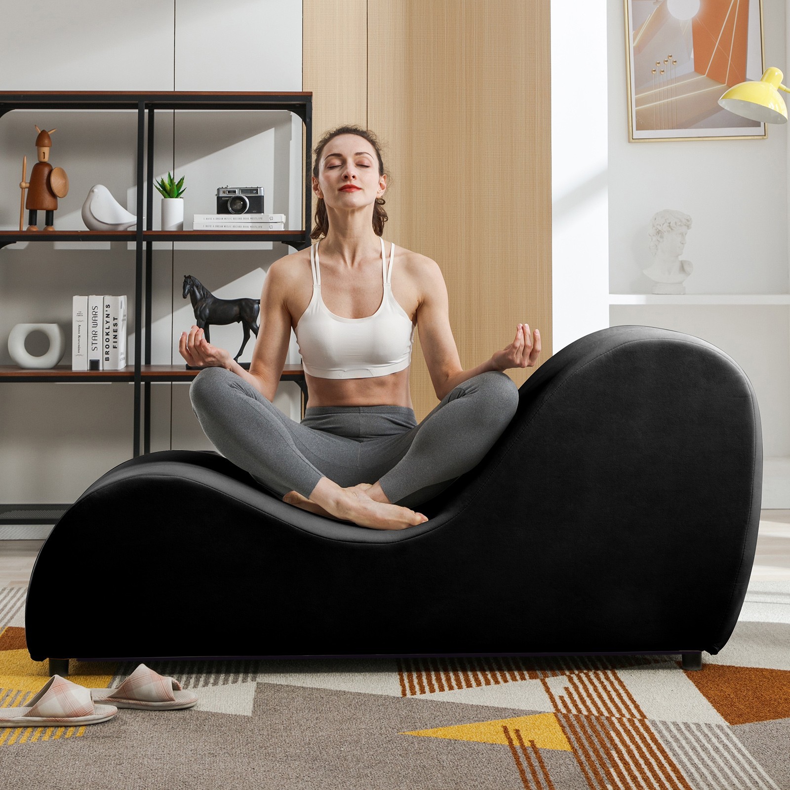 Zafly Yoga chair with backrest, Meditation Seat Chaise Lounge for Home & Office