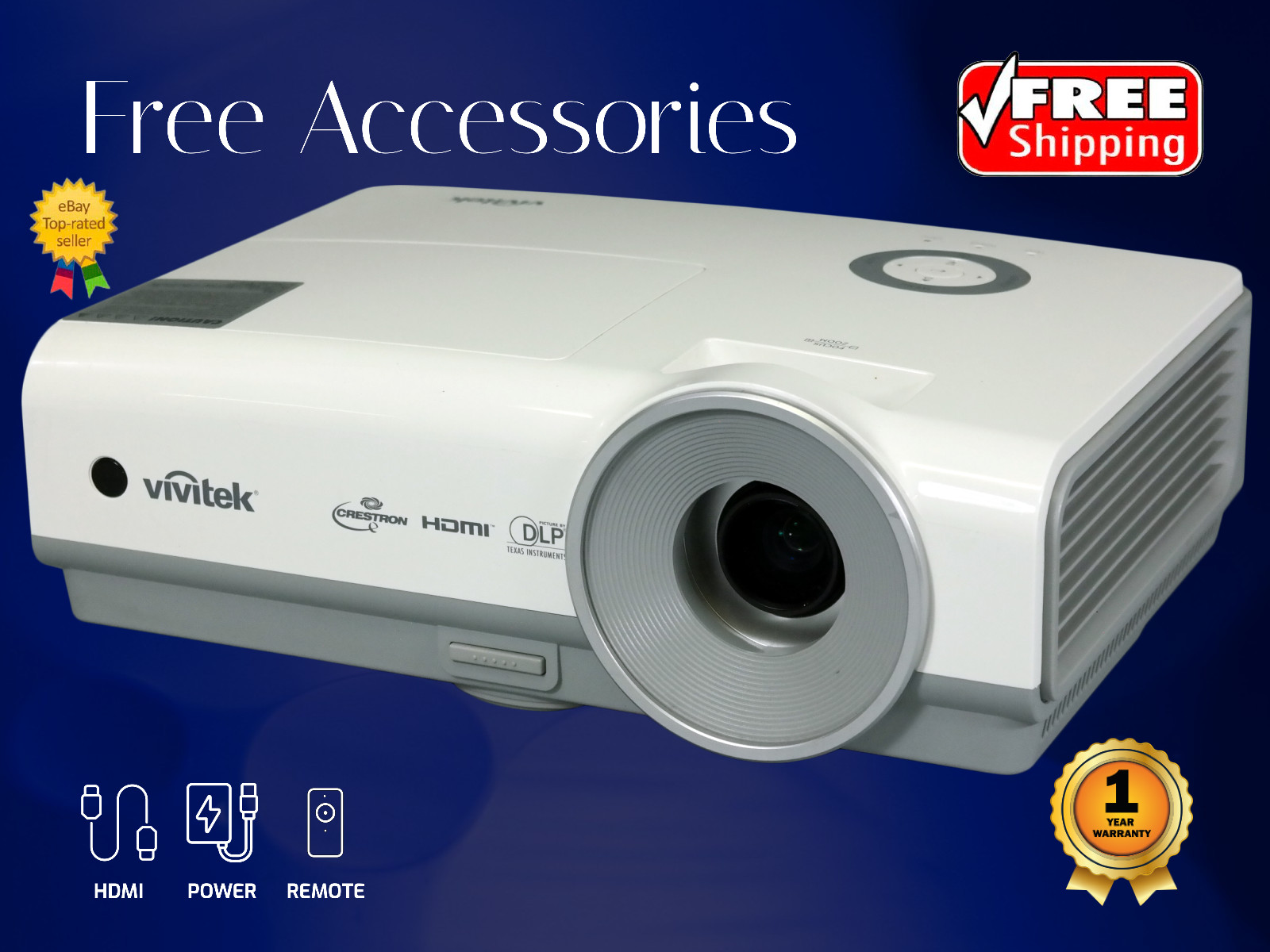 Vivitek D853W DLP 4K Projector for Netflix or YouTube Streaming 3200 Lumens HDMI