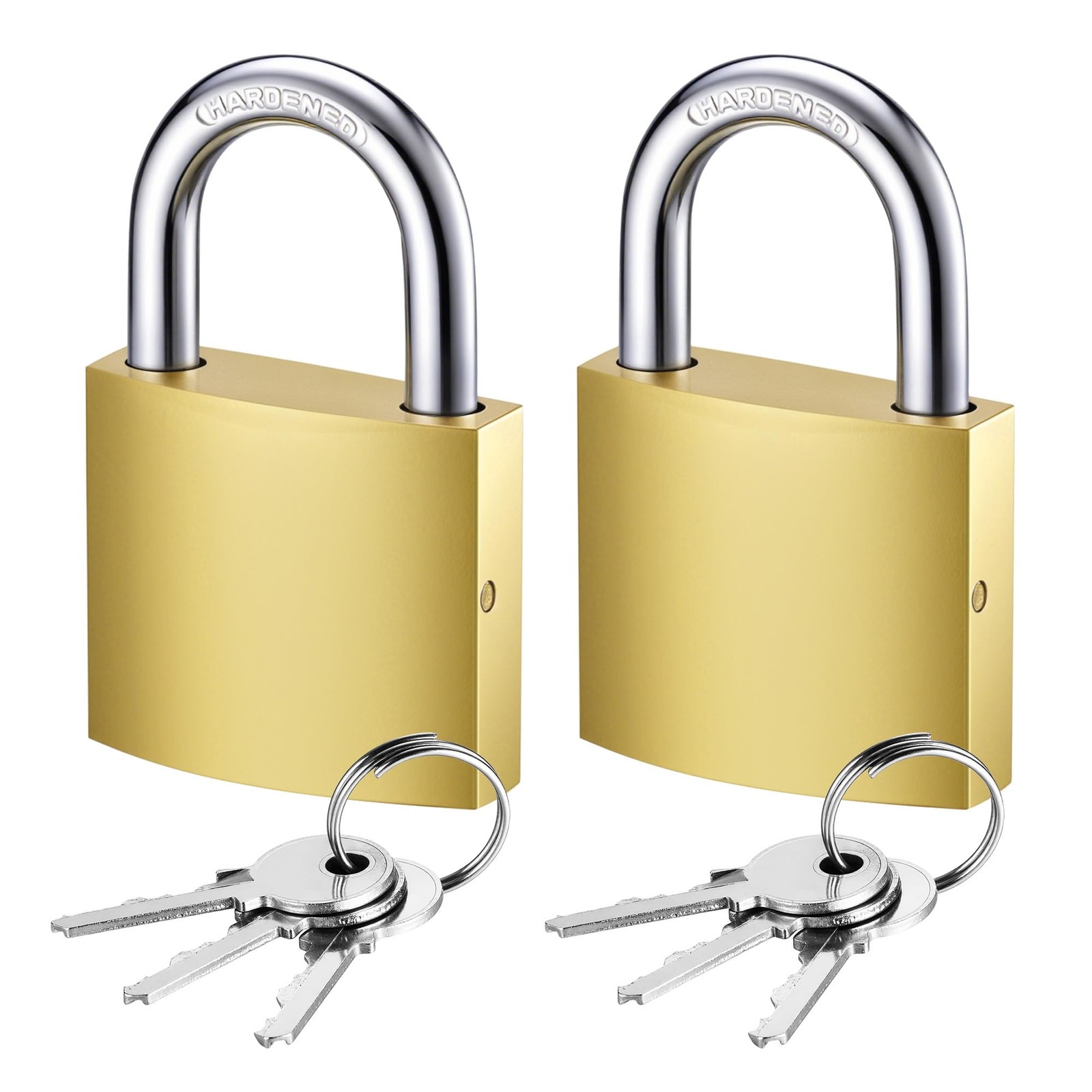 2 Pack Keyed Padlocks Waterproof Small Lock, 33mm Locker Lock with Keys for B...