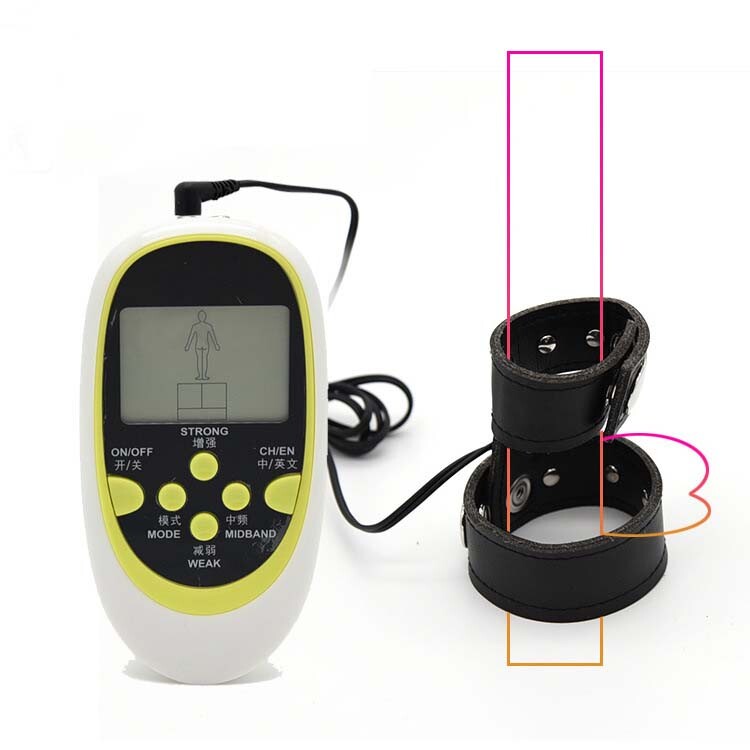 E-Stim Electric Pulse Host Shocking Male Ring Device Therapy Stretcher Enhance