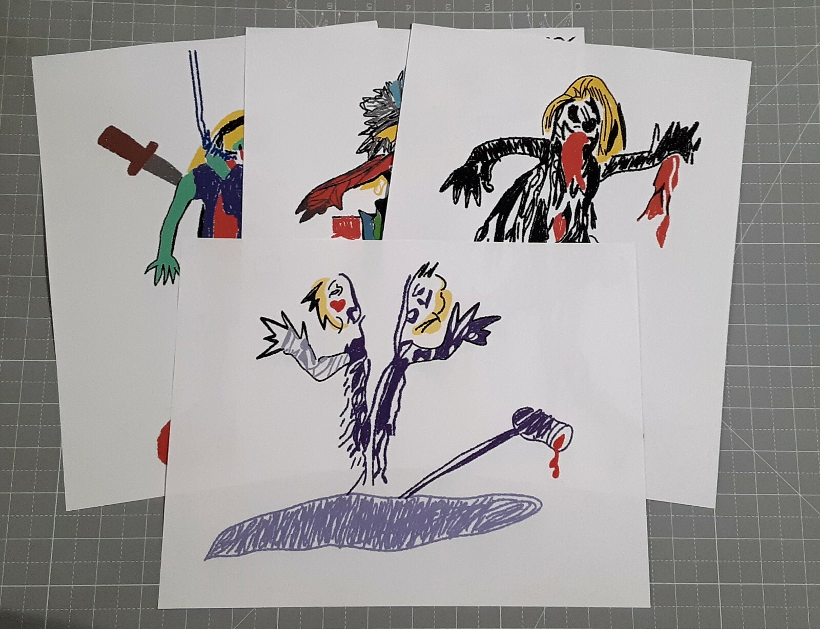 Bride of Chucky Movie Life Size Doll Props- Tiffany Crayon Art Drawings Replicas
