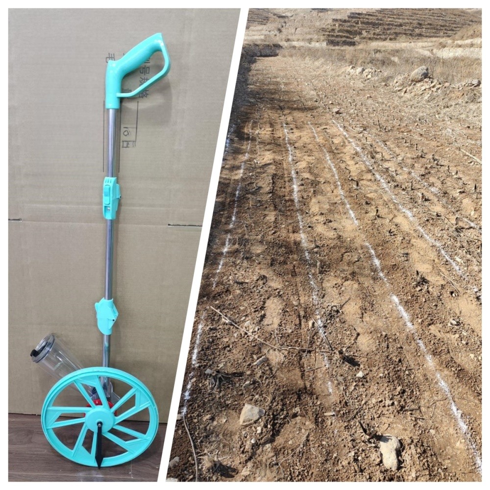 Portable Dry Line Marking Machine Semi-Automatic Ball Field Chalker & Wheels{