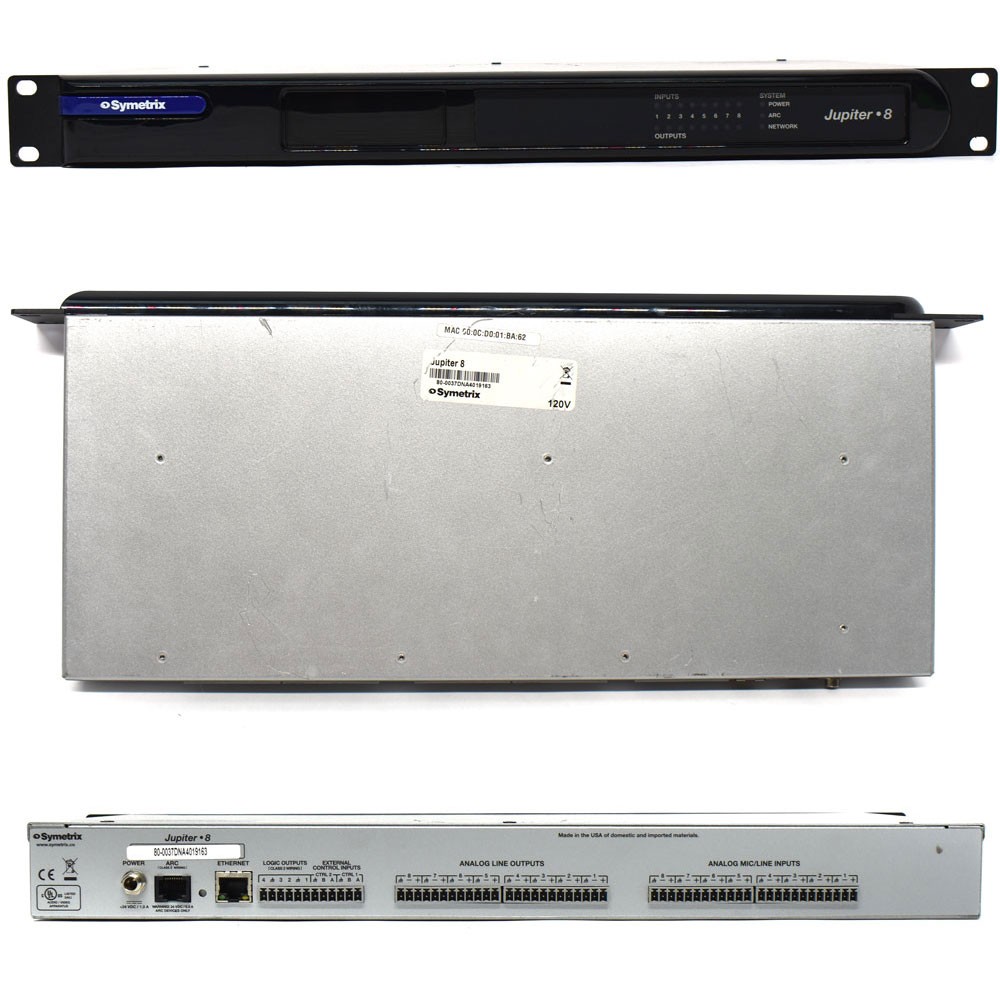 Symetrix Jupiter 8 Digital Signal Processor 8x8 Mic Line Audio DSP Rack Mount